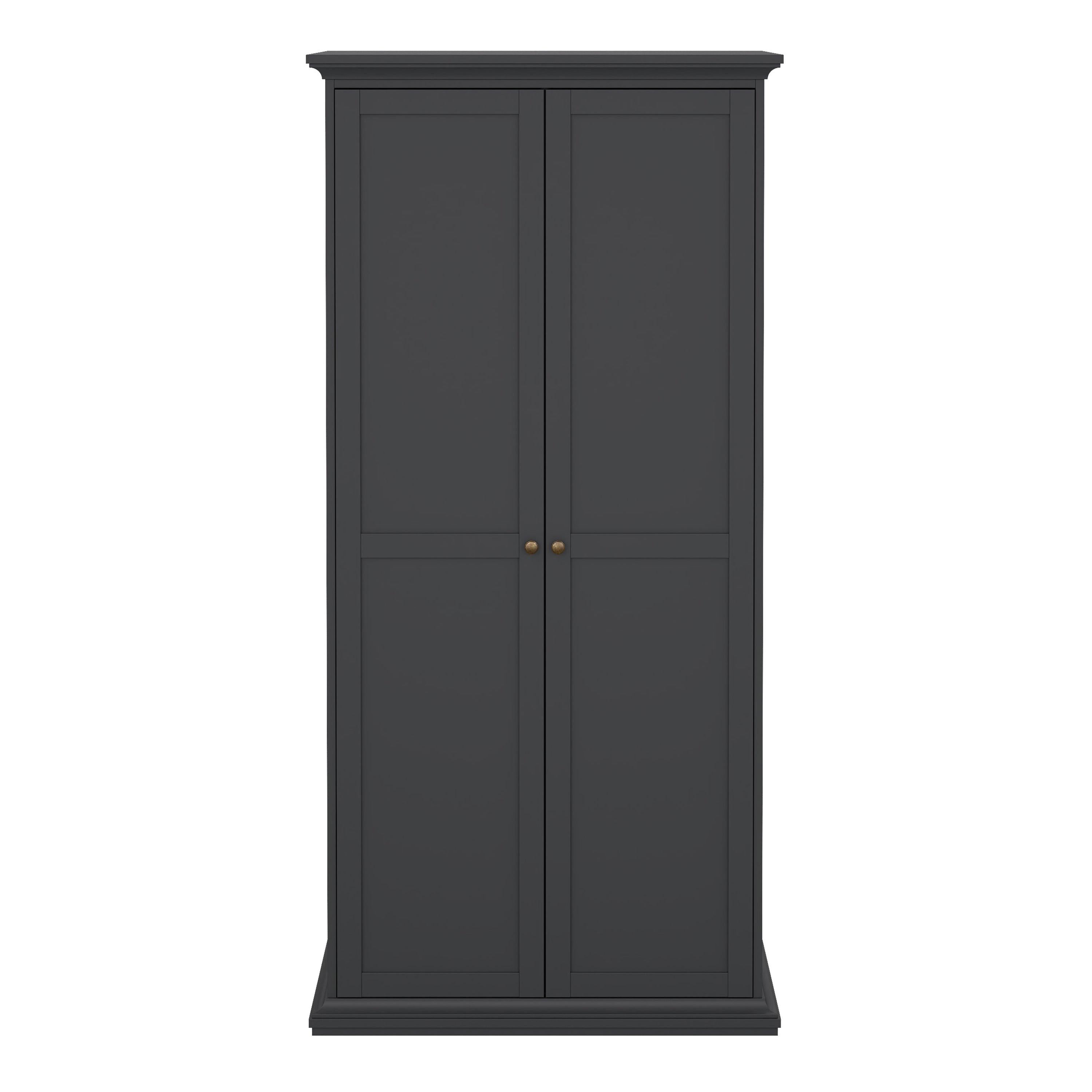 Paris Wardrobe with 2 Doors in Matt Grey - image 2