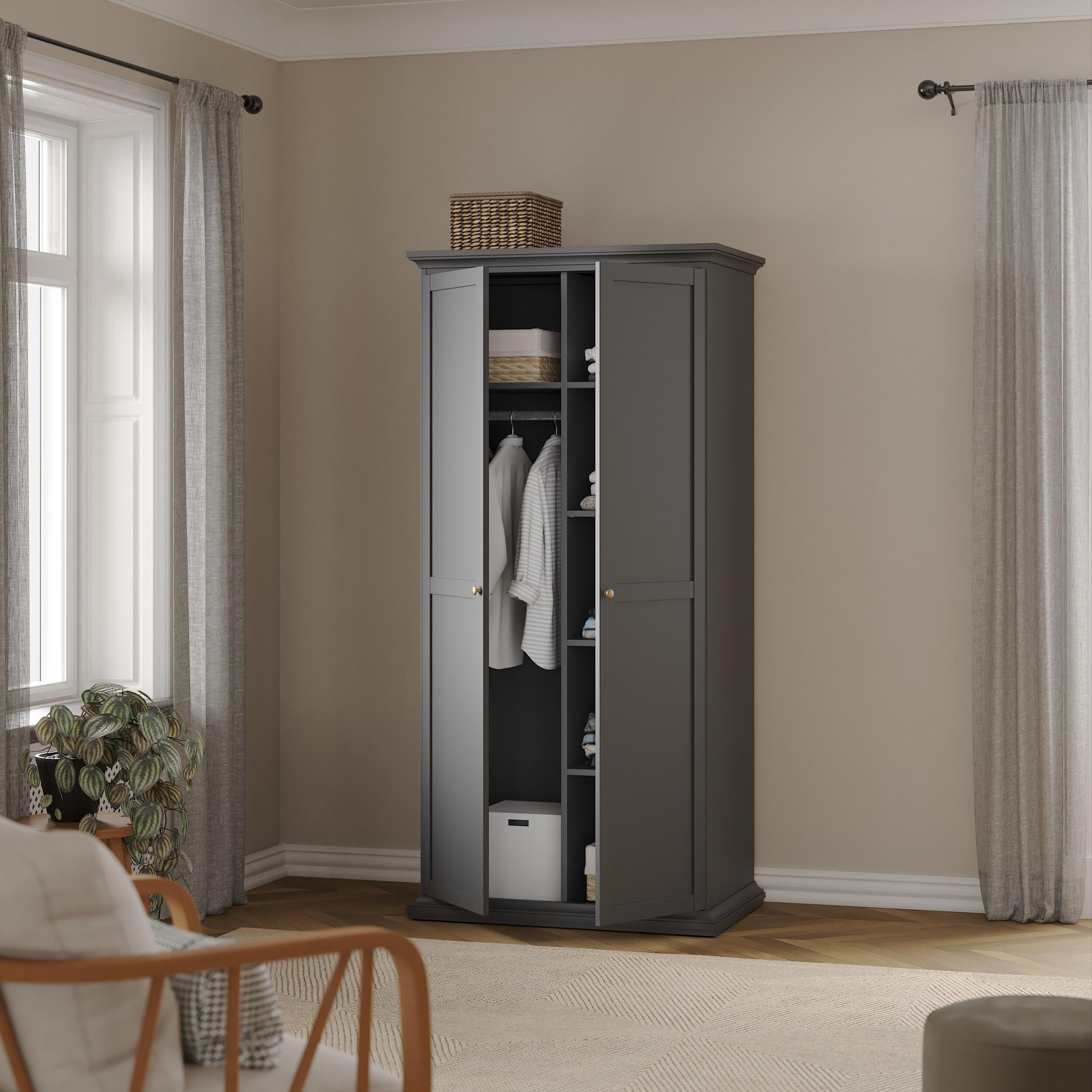 Paris Wardrobe with 2 Doors in Matt Grey - image 8