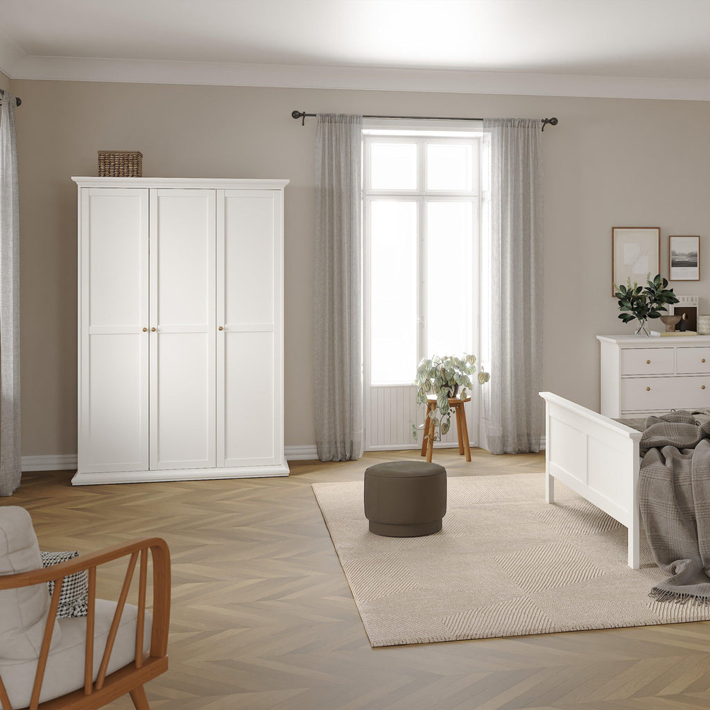 Paris Wardrobe with 3 Doors in White - image 7
