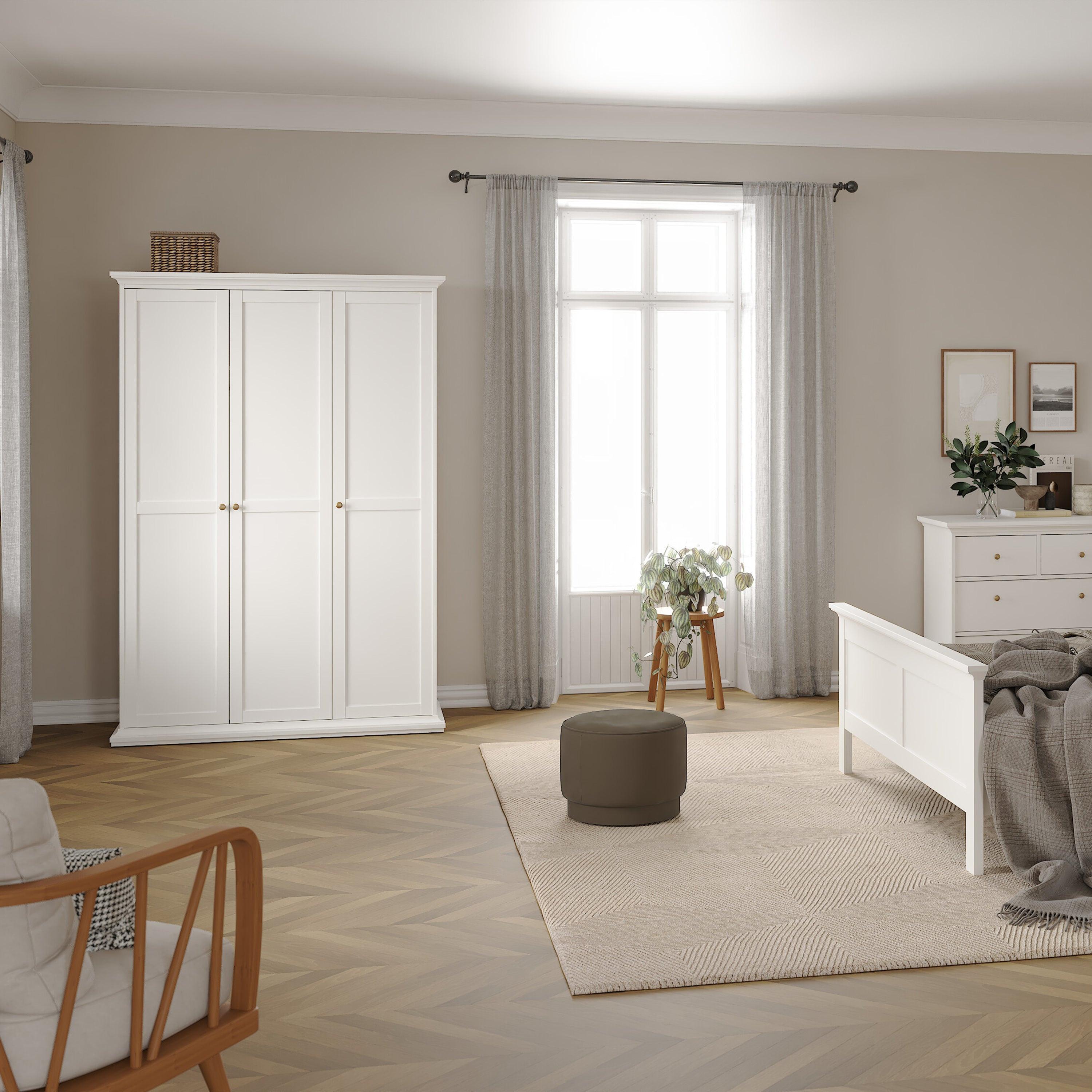 Paris Wardrobe with 3 Doors in White - image 7