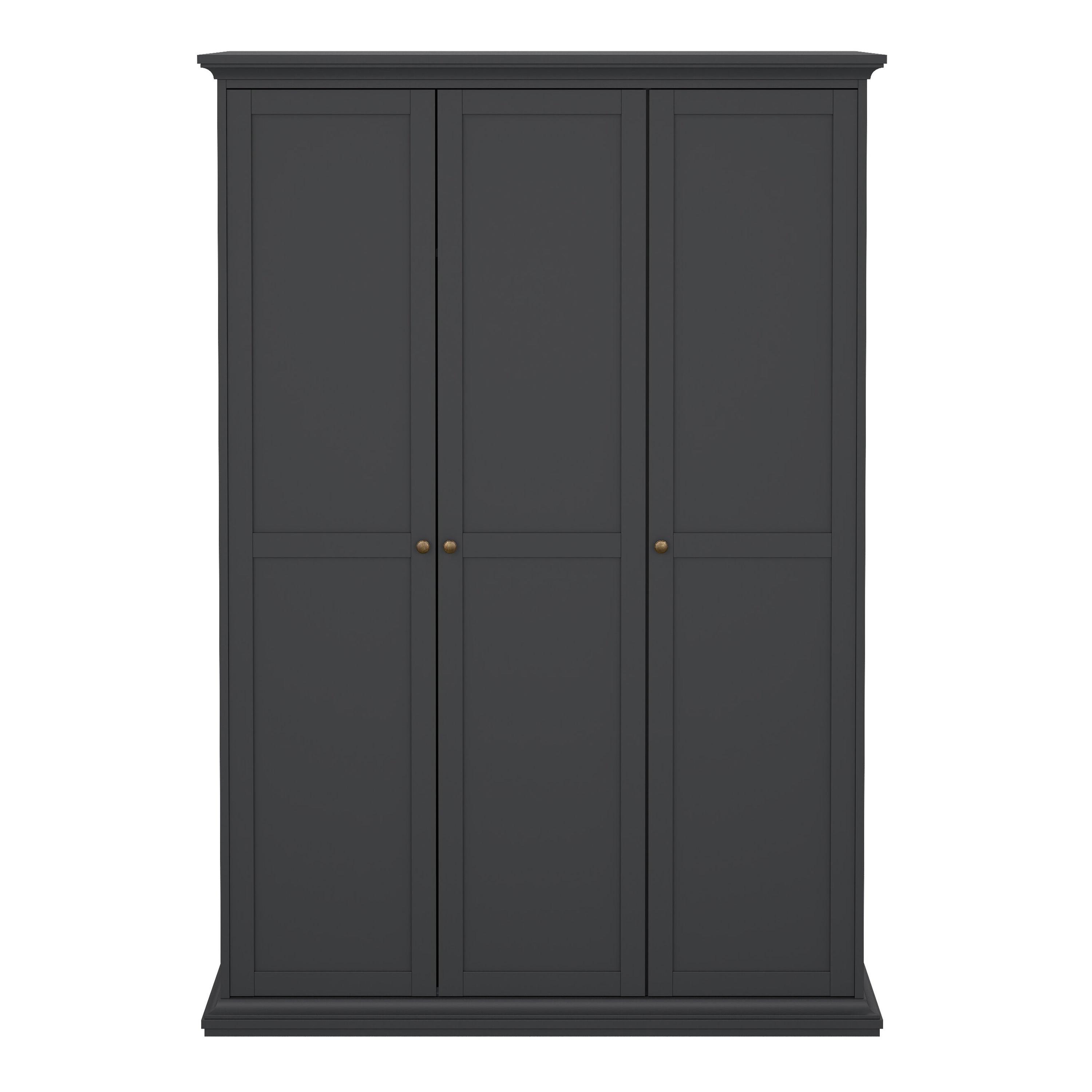 Paris Wardrobe with 3 Doors in Matt Grey - image 2
