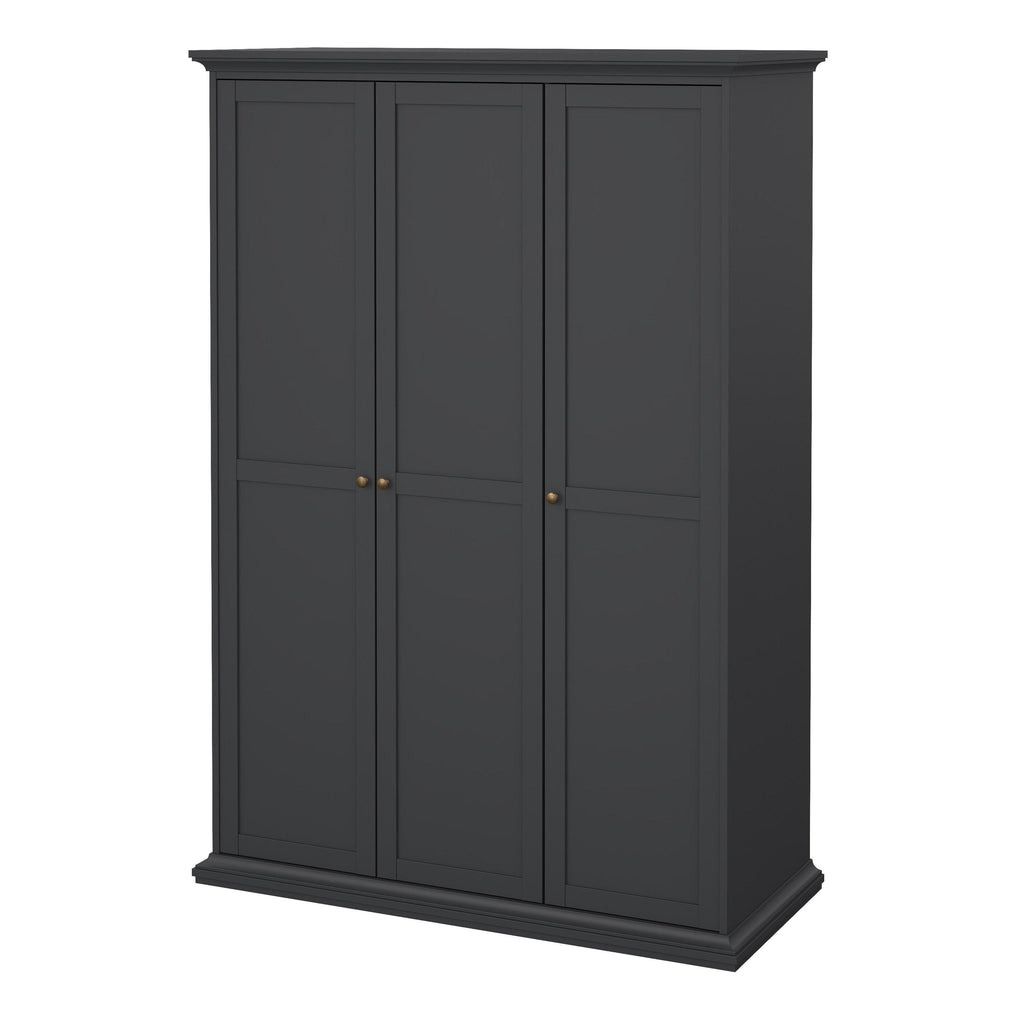 Paris Wardrobe with 3 Doors in Matt Grey - image 3