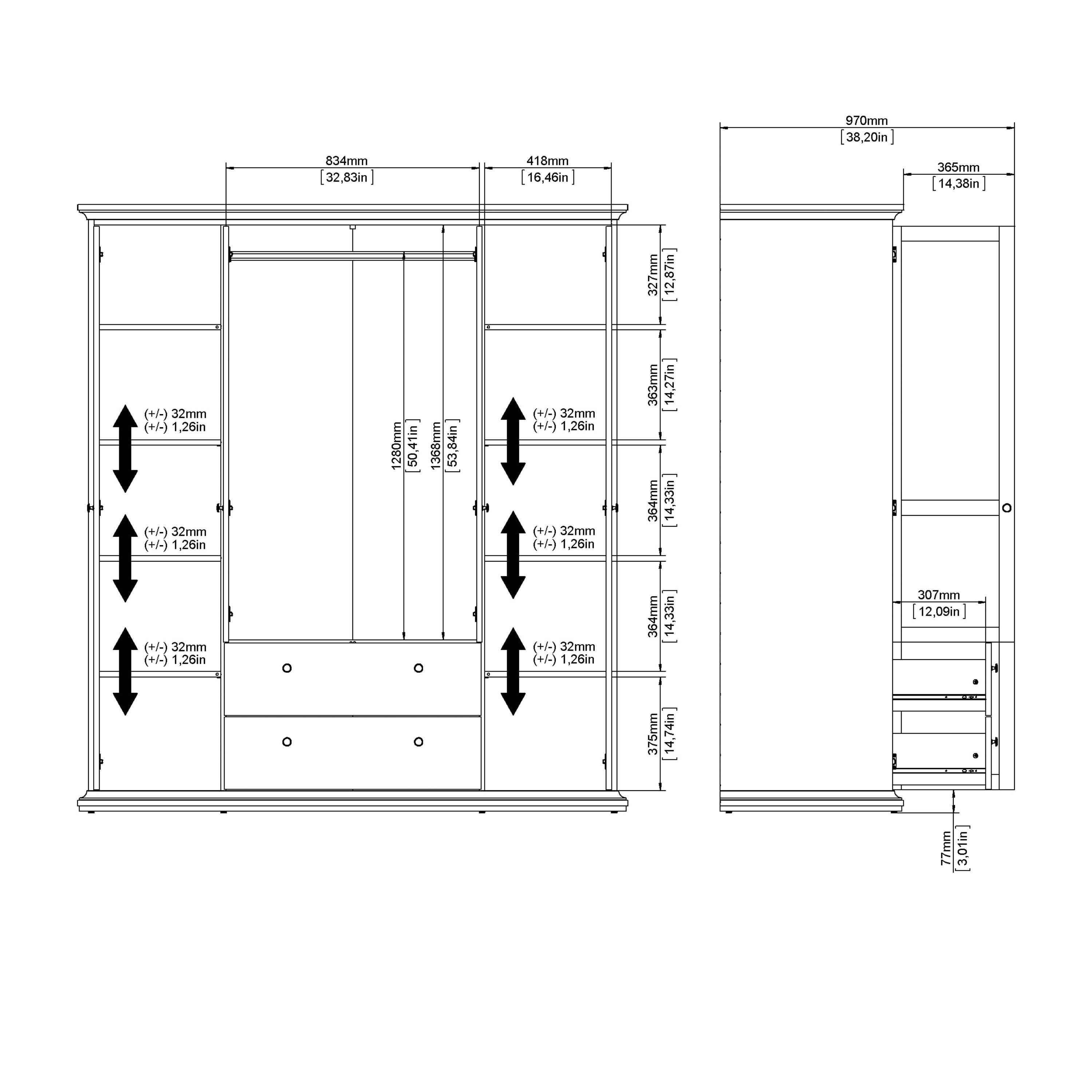 Paris TV-unit 2 frame Doors in Matt Grey - image 13