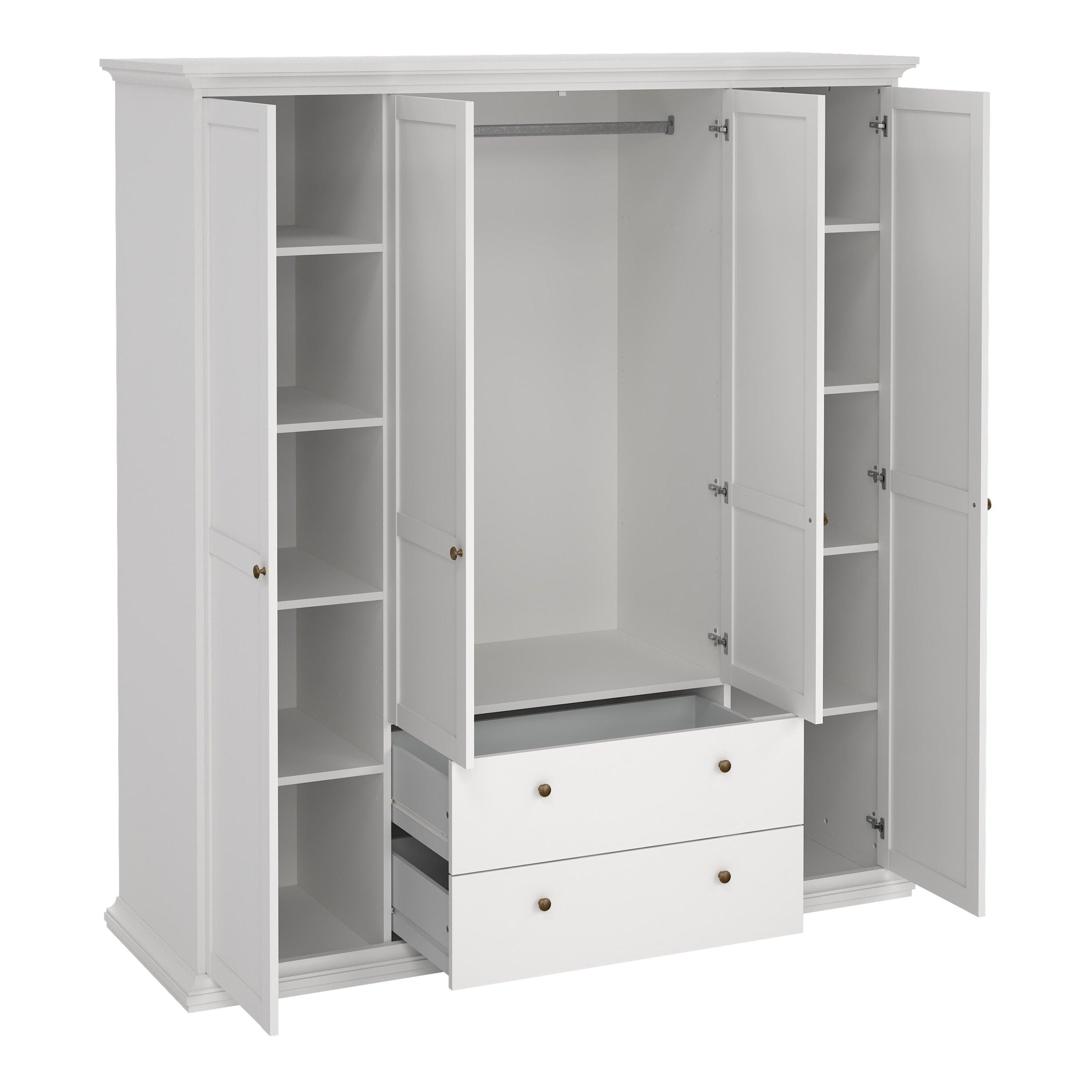 Paris Wardrobe with 4 Doors and 2 Drawers in White - image 5