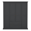 Paris Wardrobe with 4 Doors and 2 Drawers in Matt Grey - image 2