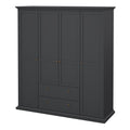 Paris Wardrobe with 4 Doors and 2 Drawers in Matt Grey - image 3