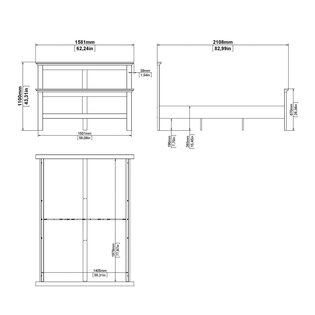 Paris Double Bed (140 x 200) in White - image 16