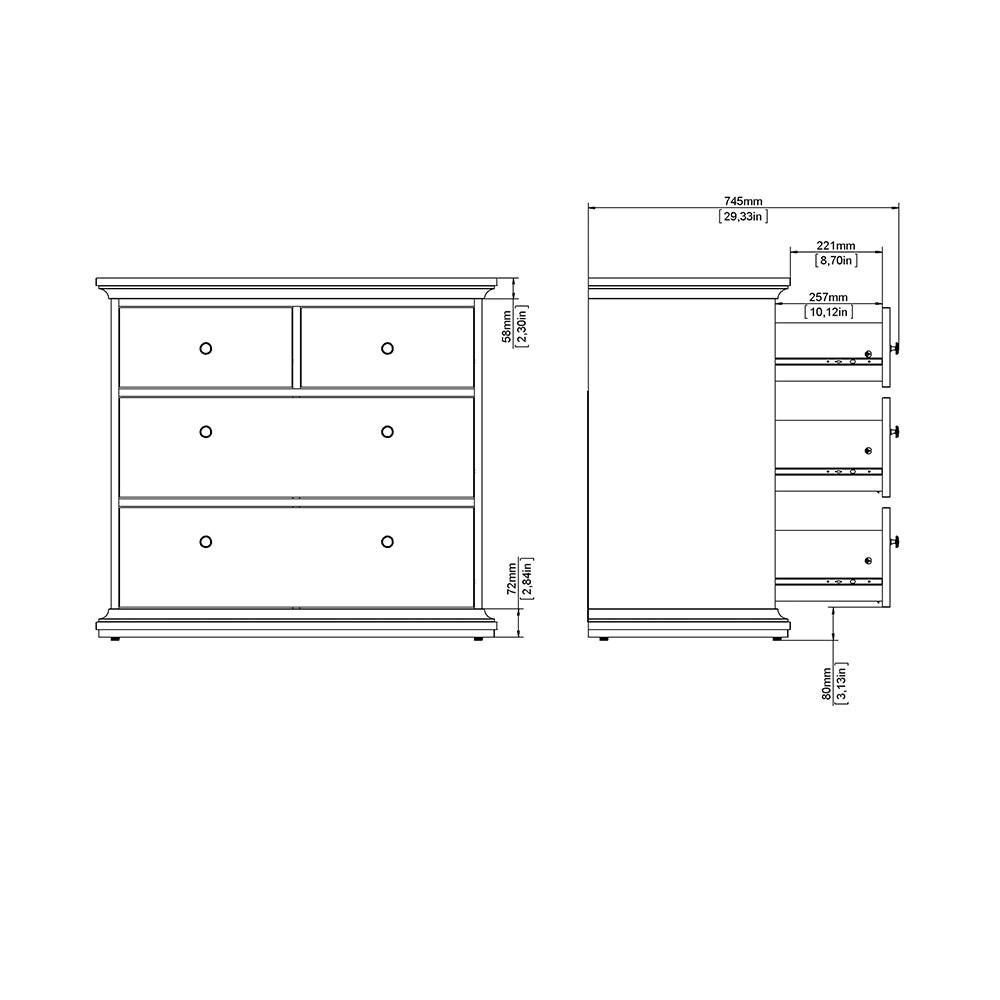 Paris Chest of 4 Drawers in White - image 14