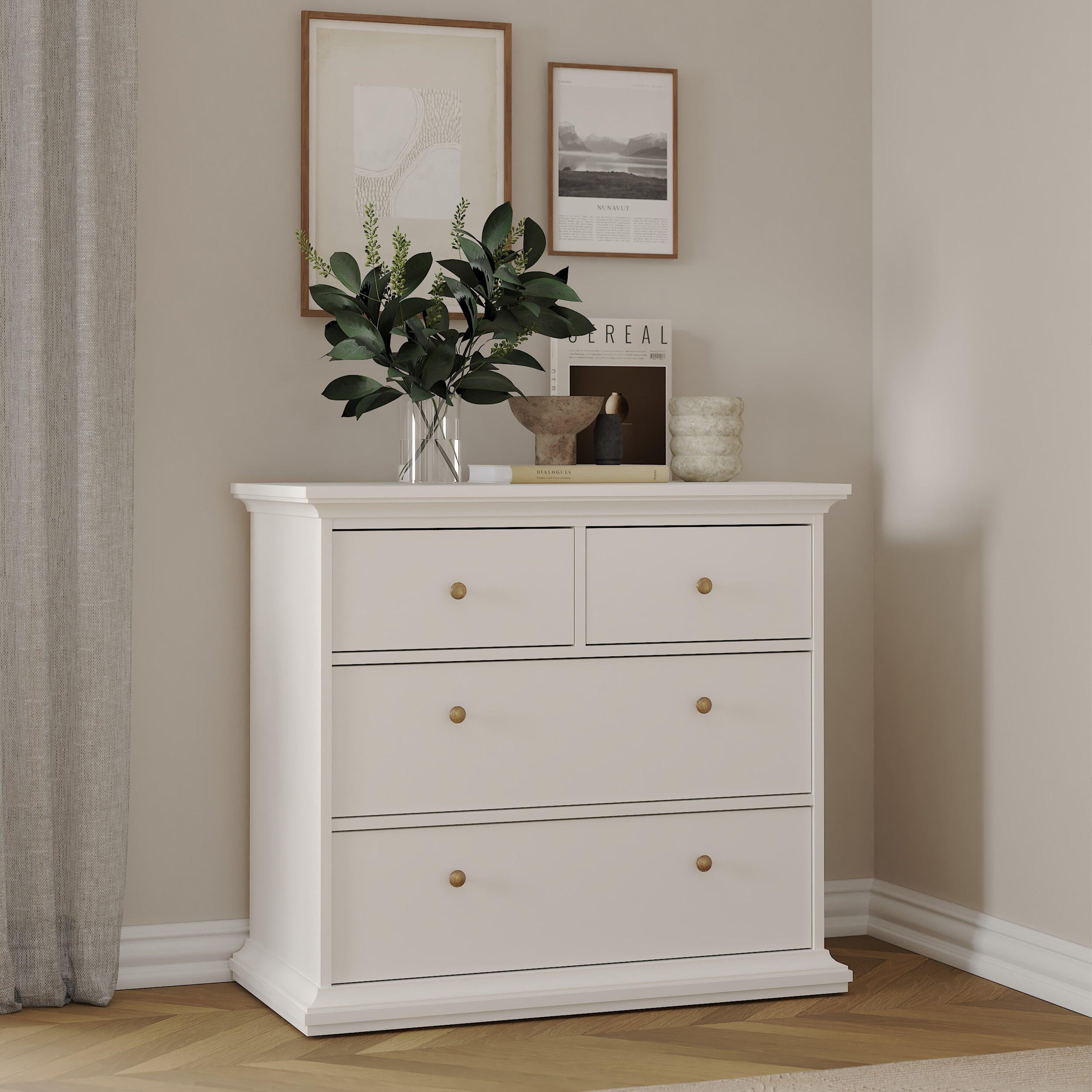 Paris Chest of 4 Drawers in White - image 9