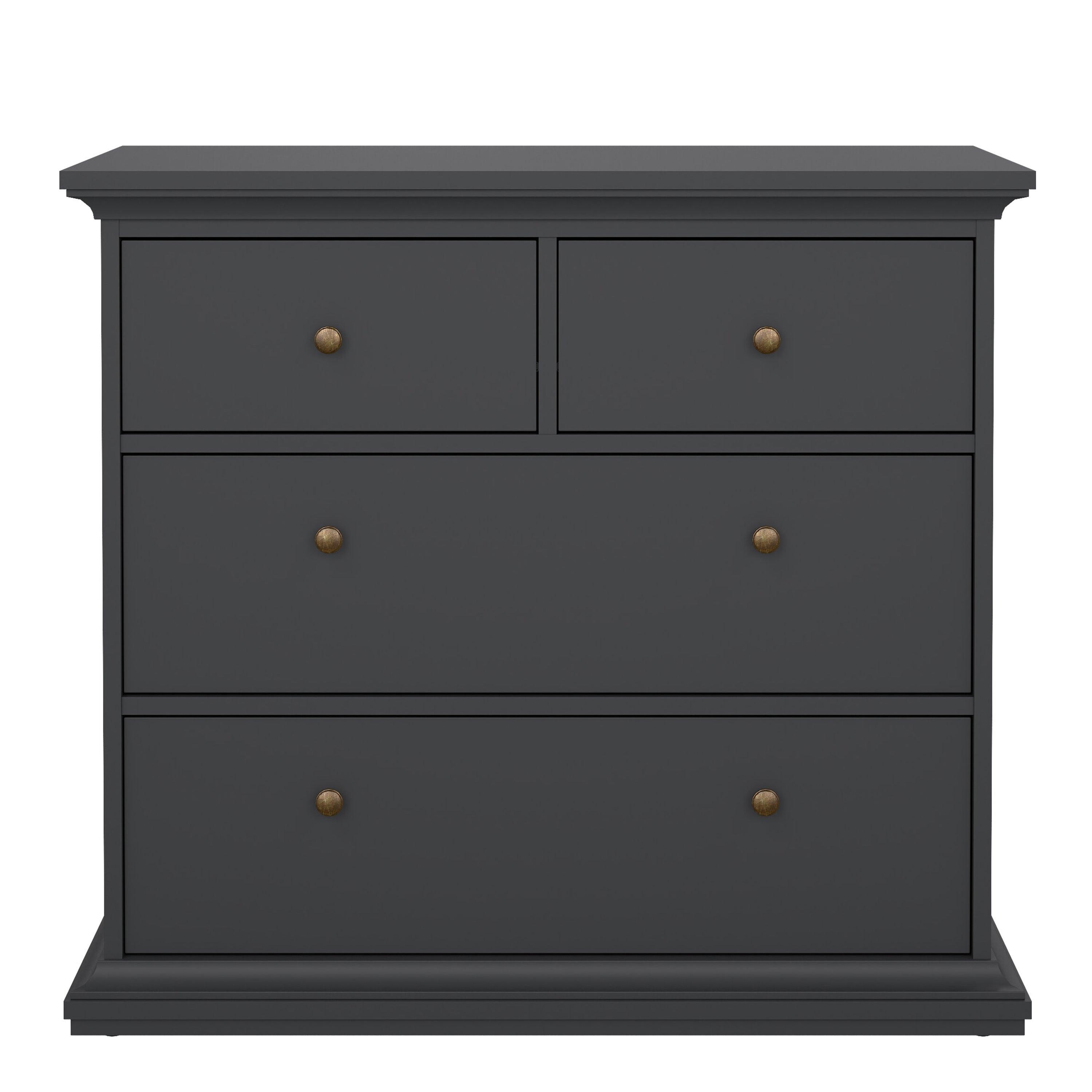 Paris Chest of 4 Drawers in Matt Grey - image 2