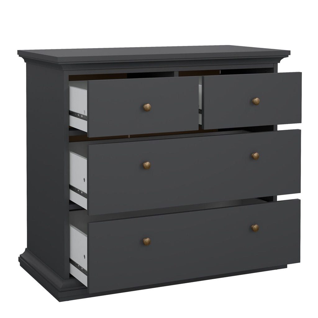 Paris Chest of 4 Drawers in Matt Grey - image 5