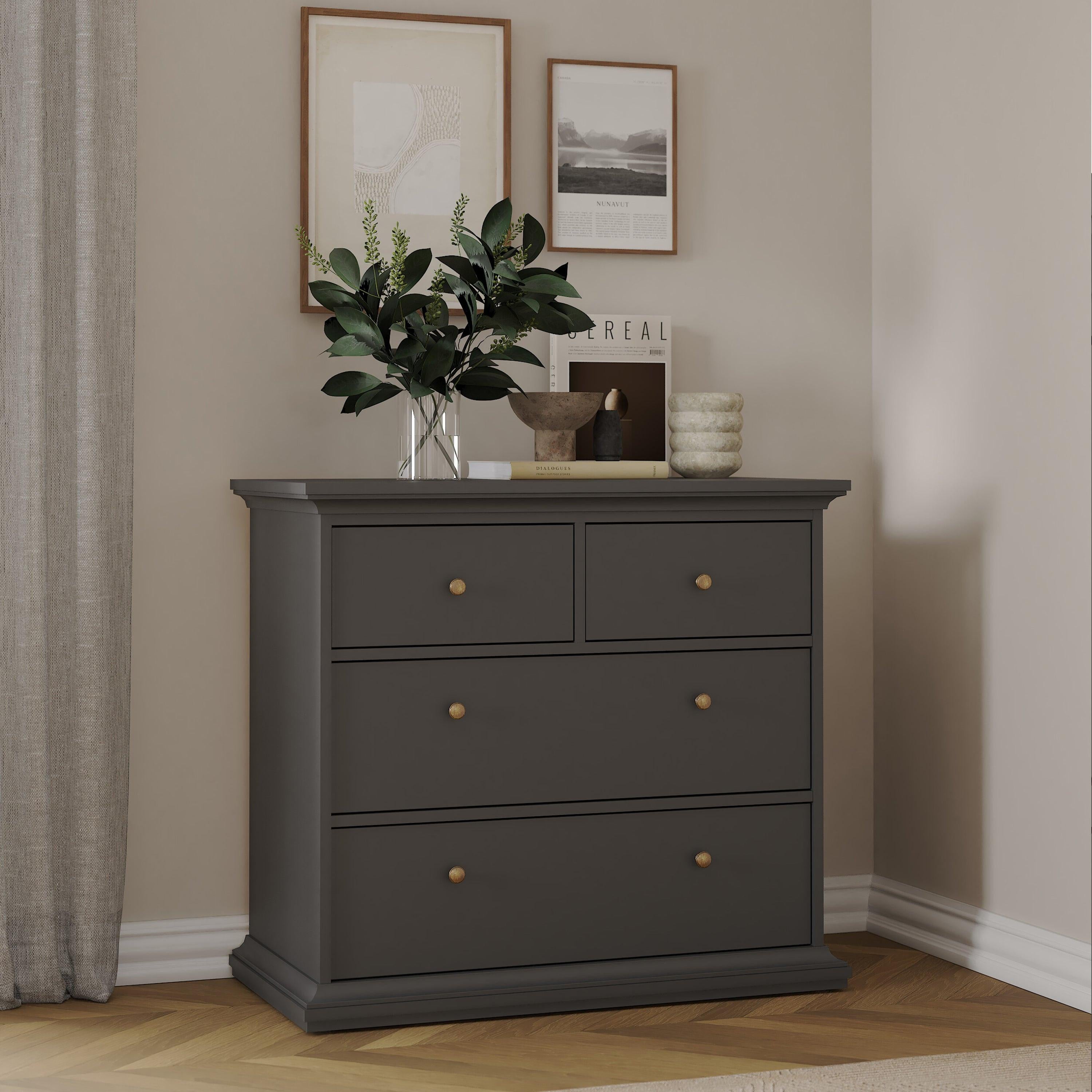 Paris Chest of 4 Drawers in Matt Grey - image 8