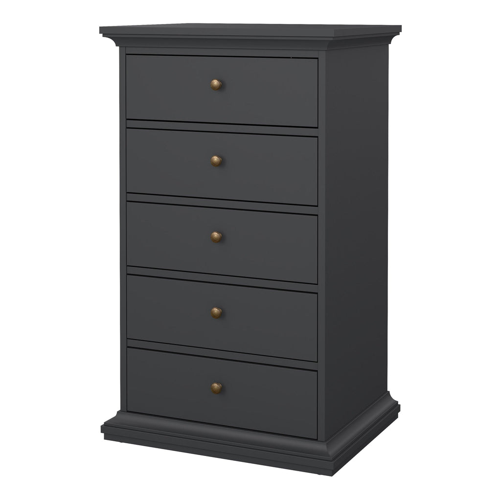 Paris Chest 5 Drawers in Matt Grey - image 3