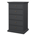 Paris Chest 5 Drawers in Matt Grey - image 3