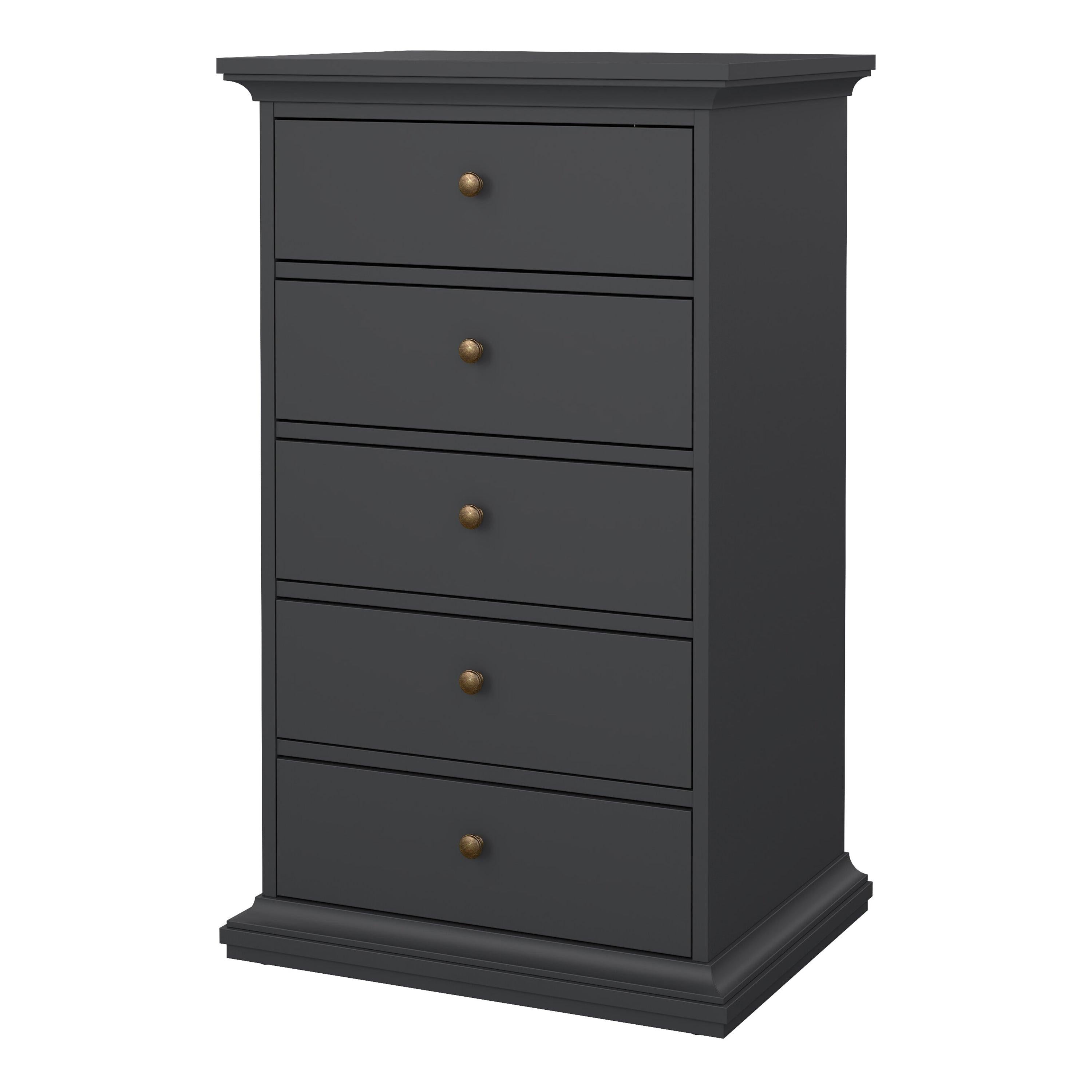 Paris Chest 5 Drawers in Matt Grey - image 3