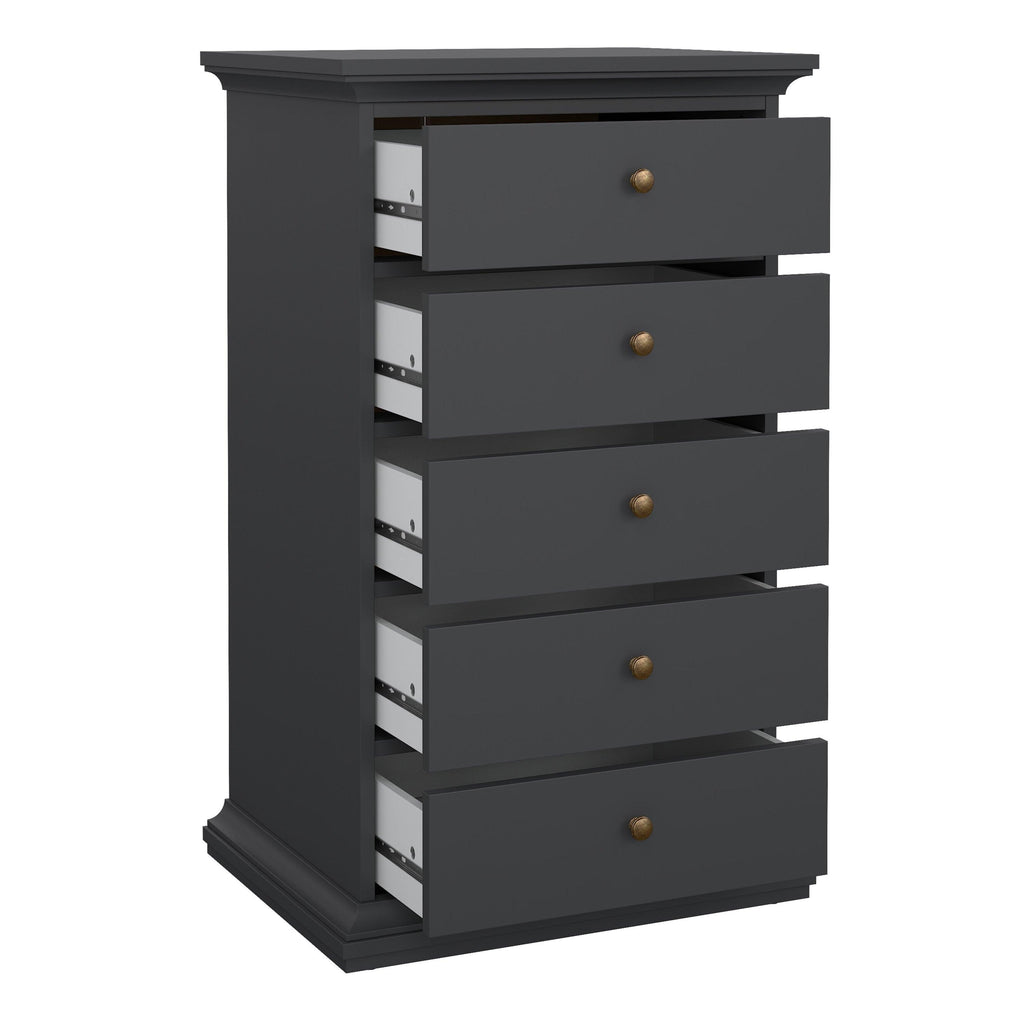 Paris Chest 5 Drawers in Matt Grey - image 5