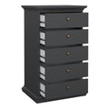 Paris Chest 5 Drawers in Matt Grey - image 5