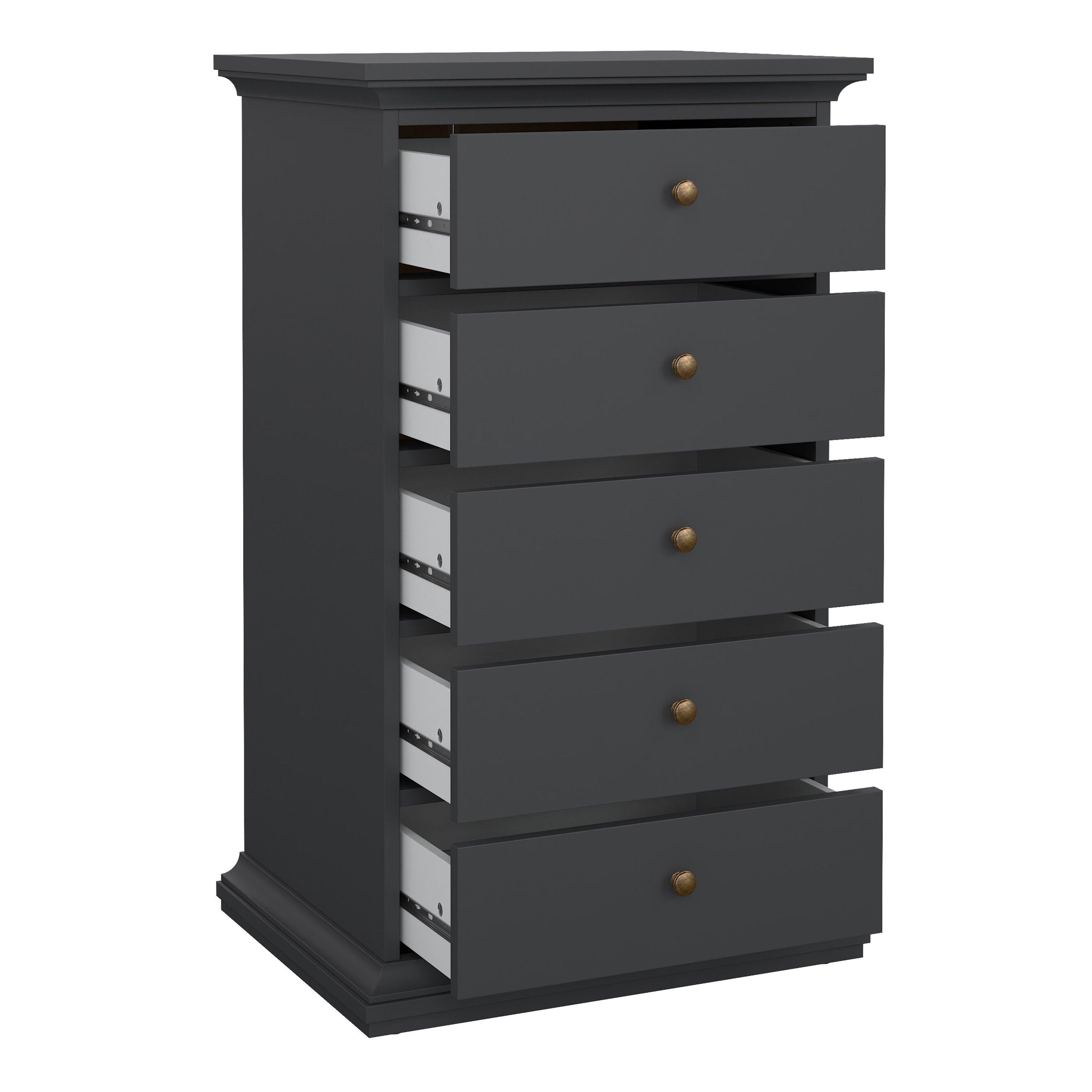 Paris Chest 5 Drawers in Matt Grey - image 5
