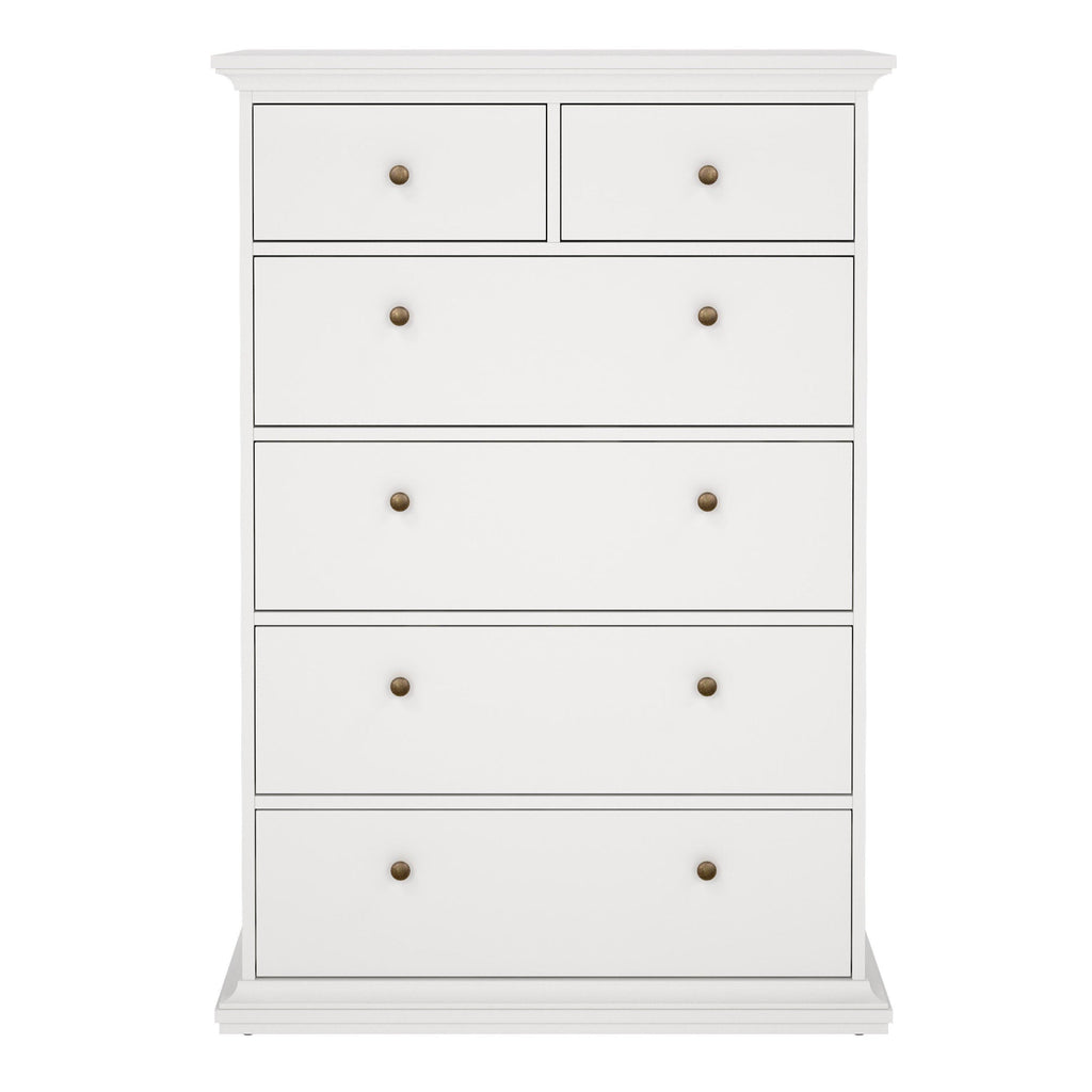 Paris Chest of 6 Drawers in White - image 2