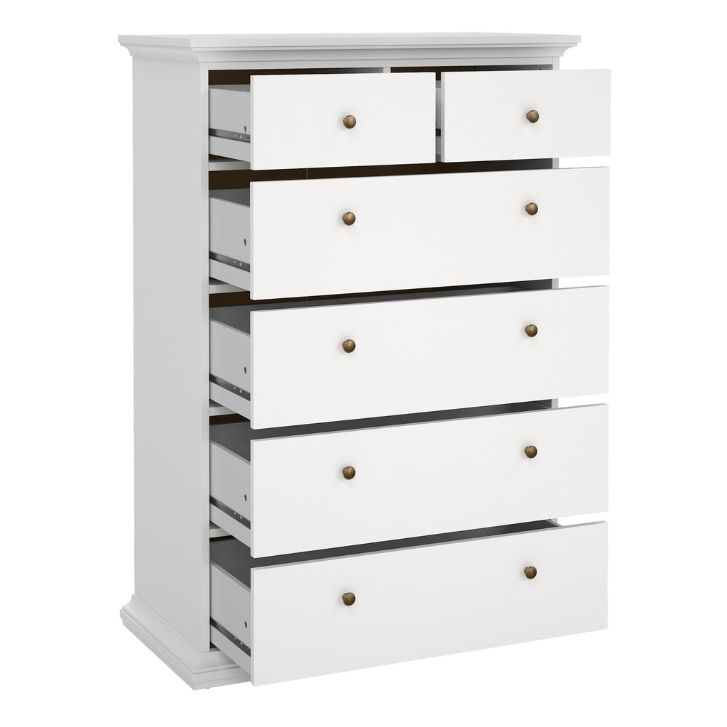 Paris Chest of 6 Drawers in White - image 5