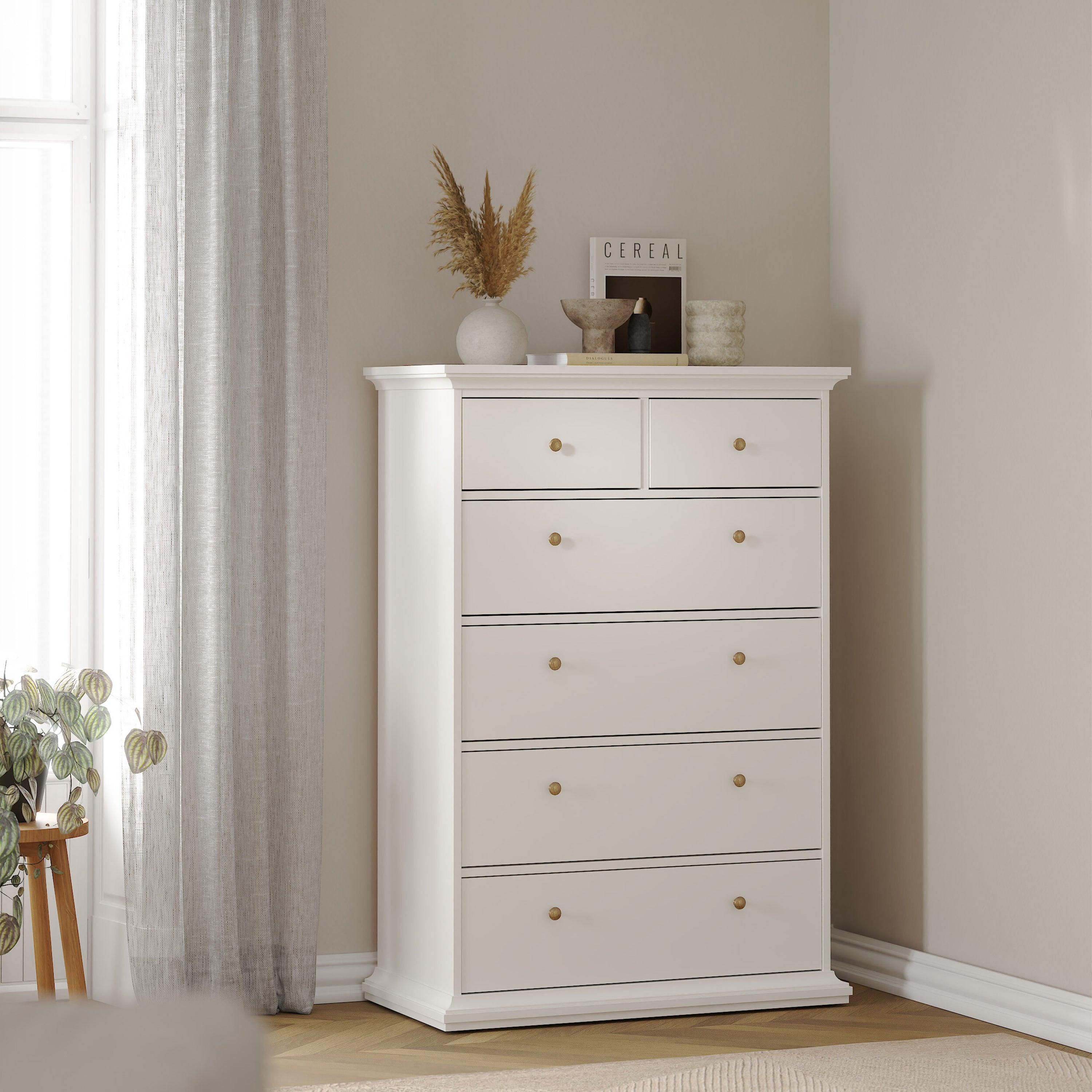 Paris Chest of 6 Drawers in White - image 8
