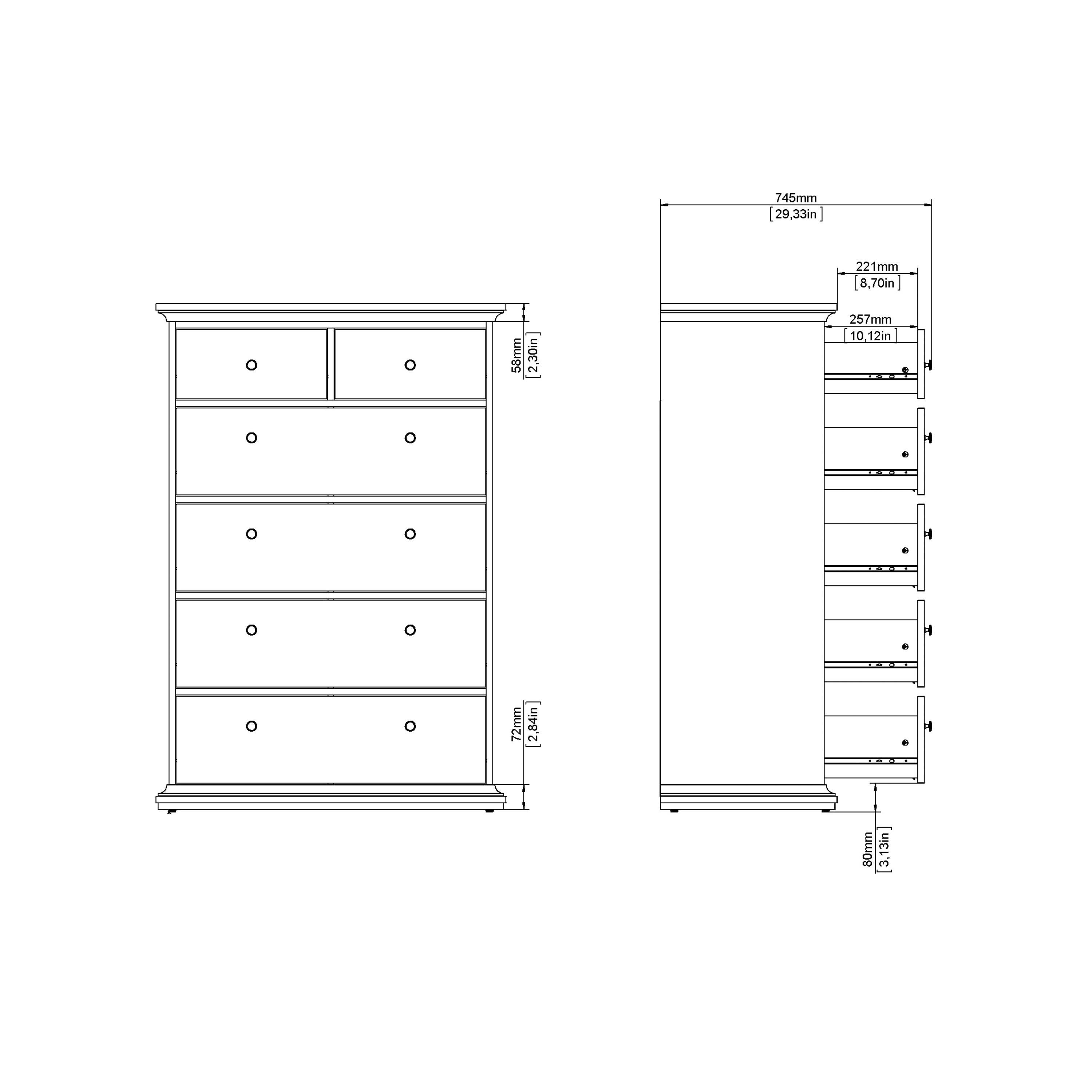Paris Nightstand 1 Door + 1 Drawer in Matt Grey - image 14
