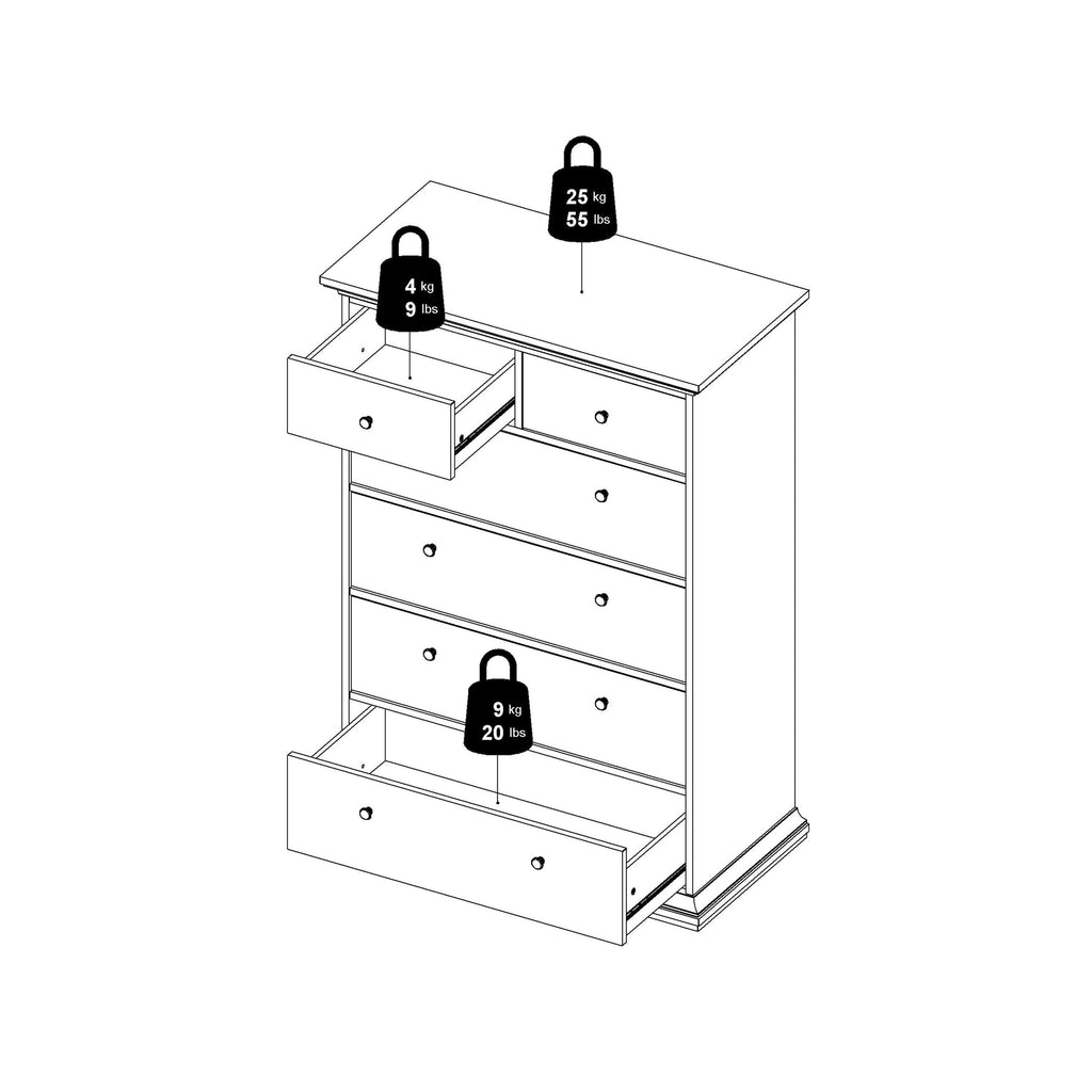 Paris Chest of 6 Drawers in Matt Grey - image 14