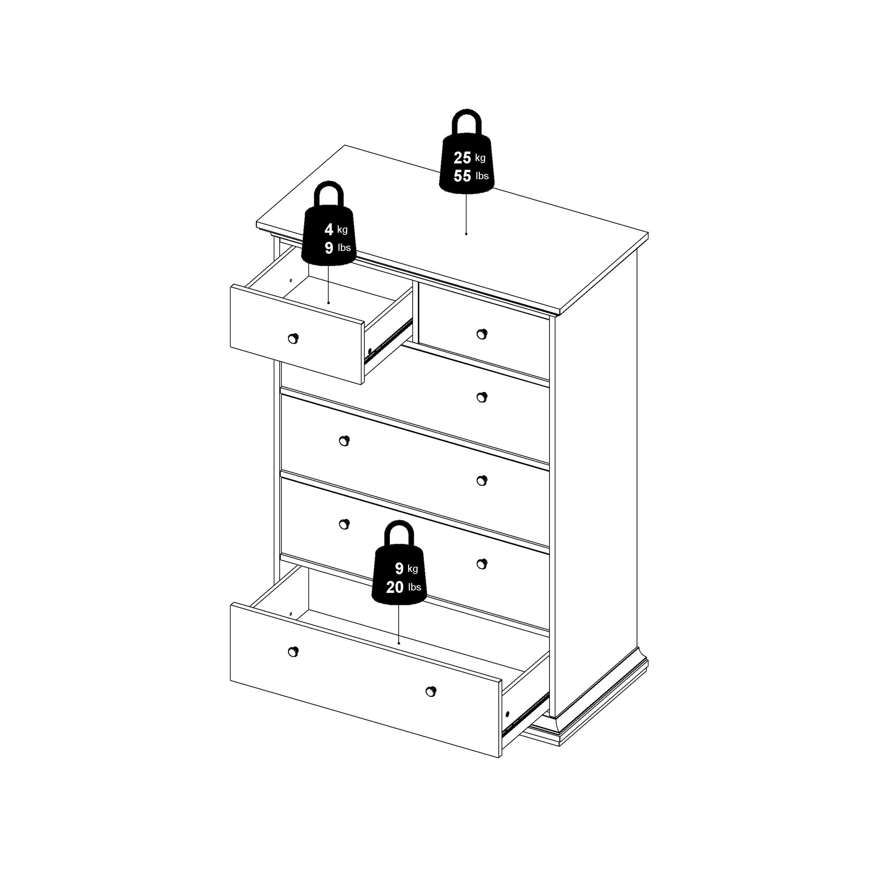 Paris Chest of 6 Drawers in Matt Grey - image 14