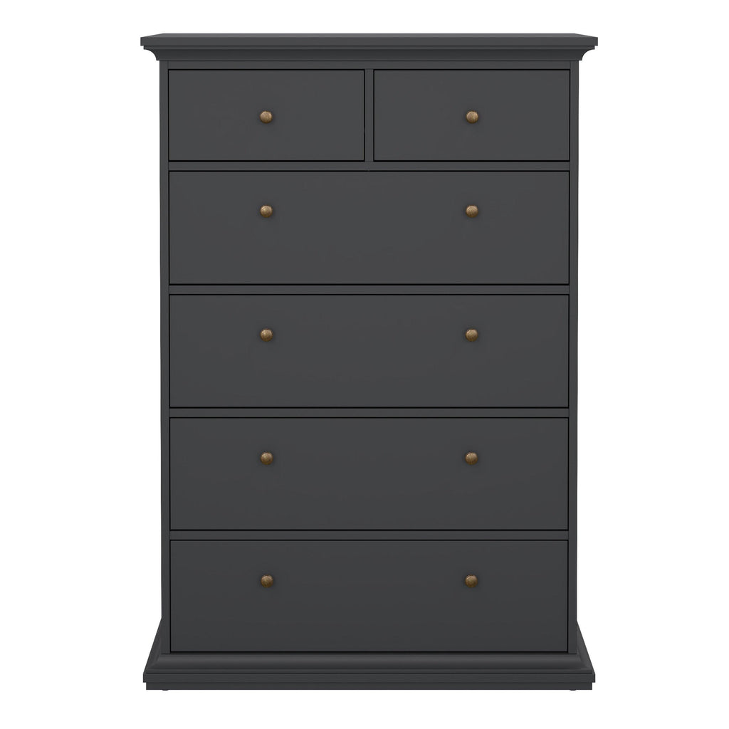 Paris Chest of 6 Drawers in Matt Grey - image 2