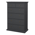 Paris Chest of 6 Drawers in Matt Grey - image 3