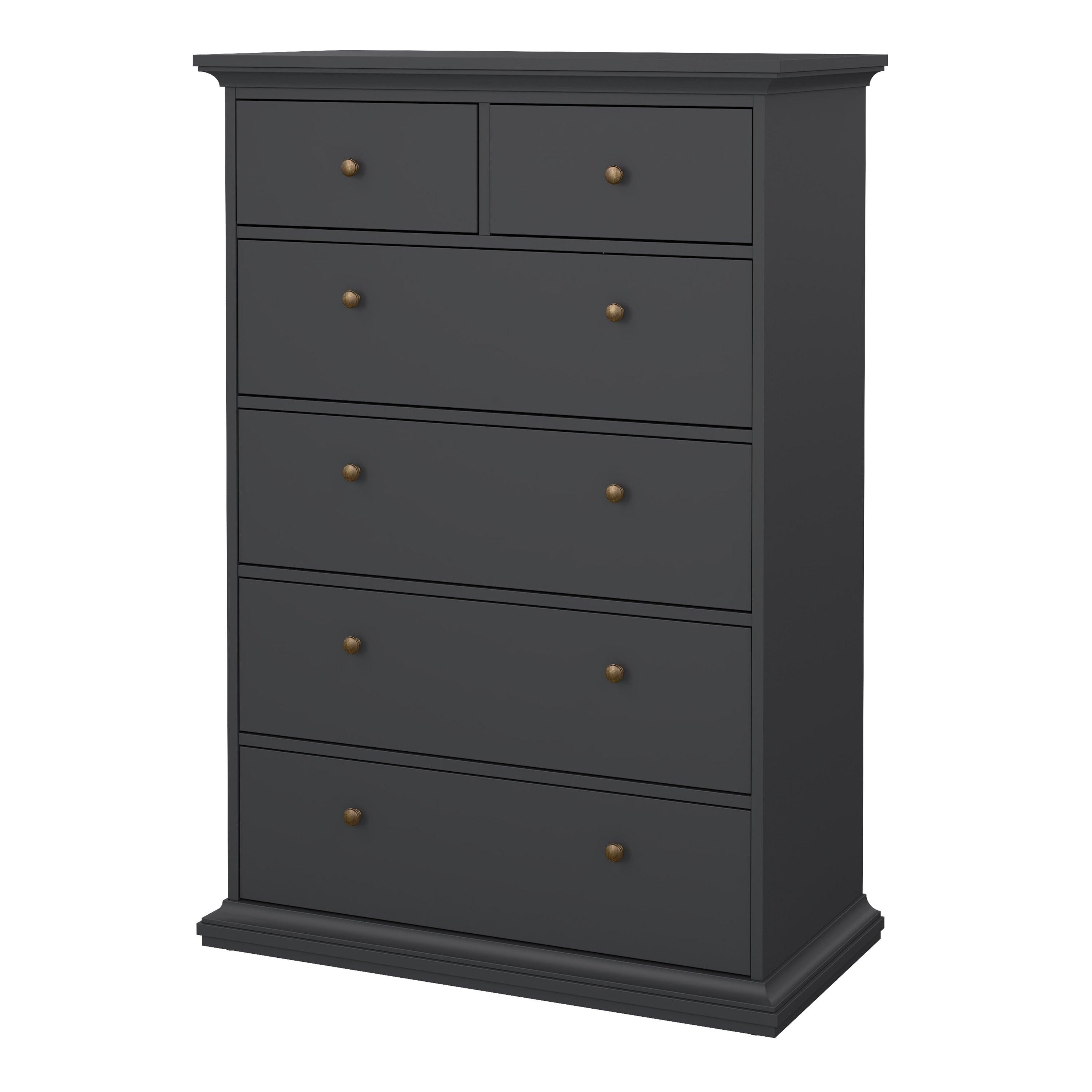 Paris Chest of 6 Drawers in Matt Grey - image 3