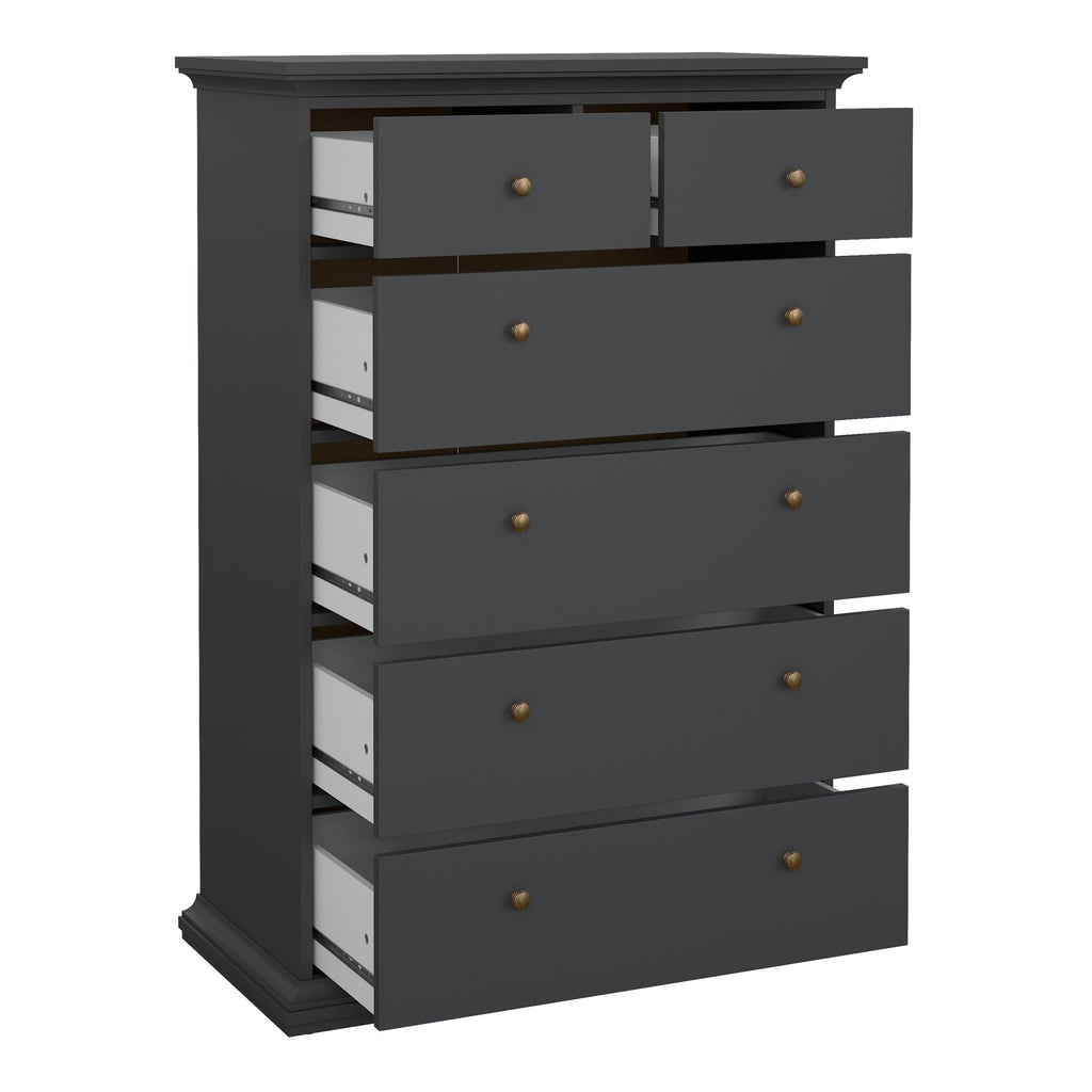 Paris Chest of 6 Drawers in Matt Grey - image 5