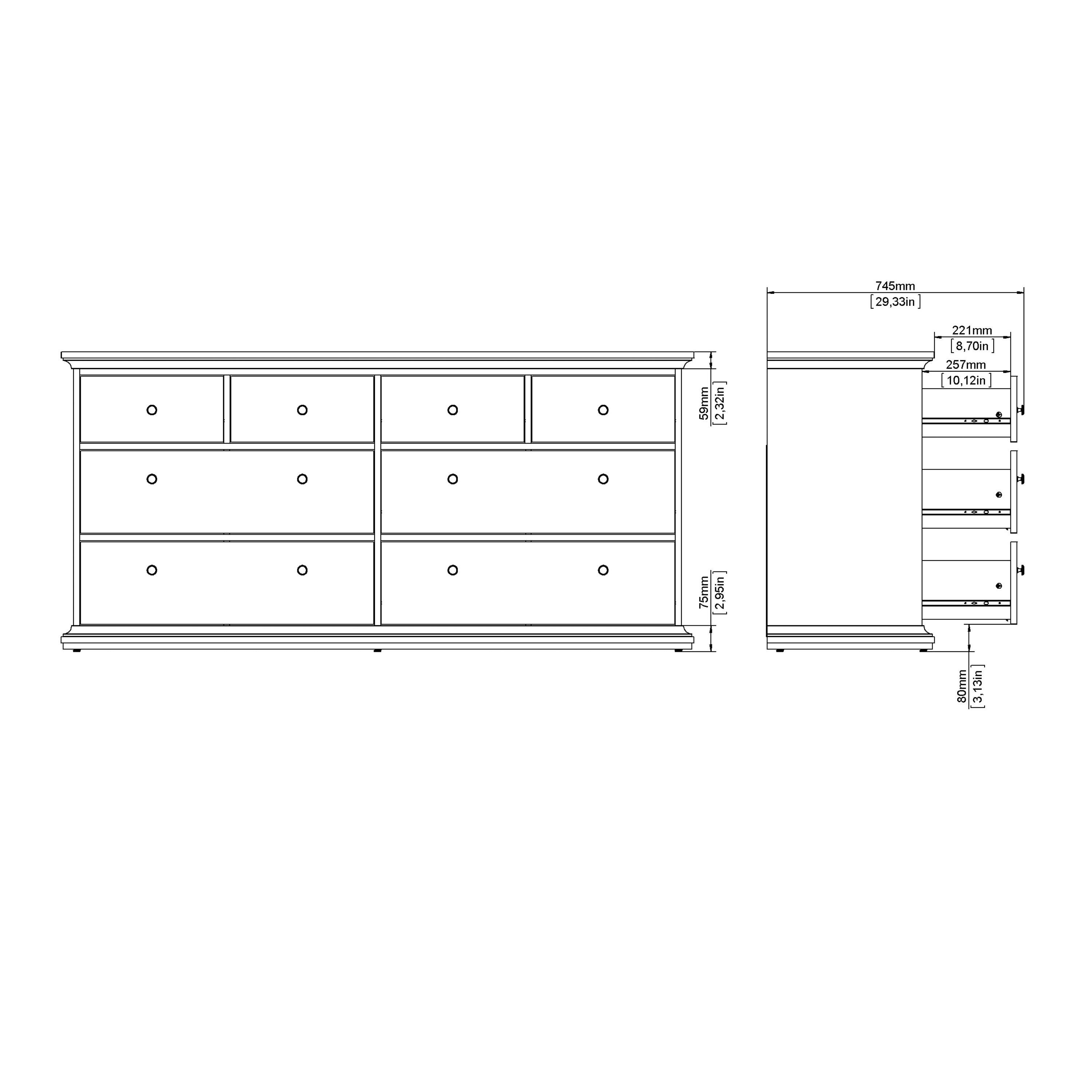 Paris Nightstand 1 Door + 1 Drawer in White - image 13