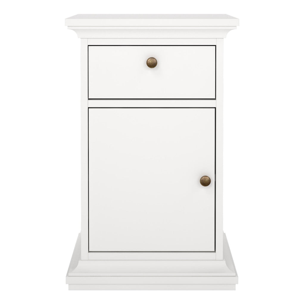 Paris Nightstand 1 Door + 1 Drawer in White - image 2