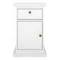 Paris Nightstand 1 Door + 1 Drawer in White - image 2