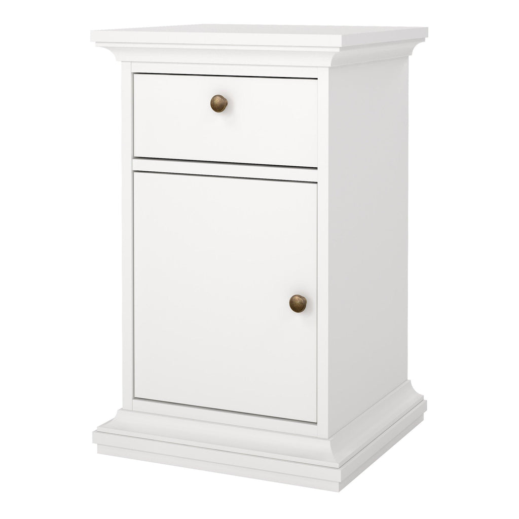 Paris Nightstand 1 Door + 1 Drawer in White - image 3