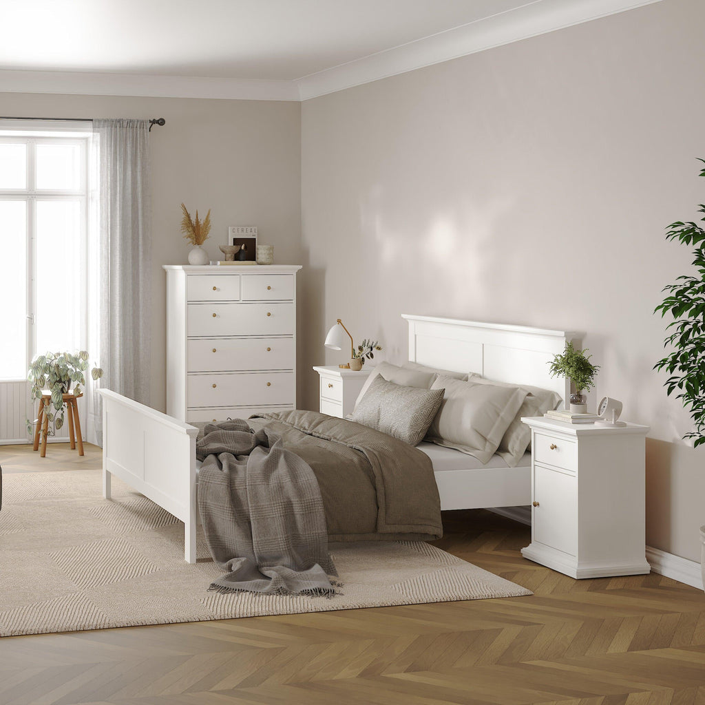 Paris Nightstand 1 Door + 1 Drawer in White - image 7