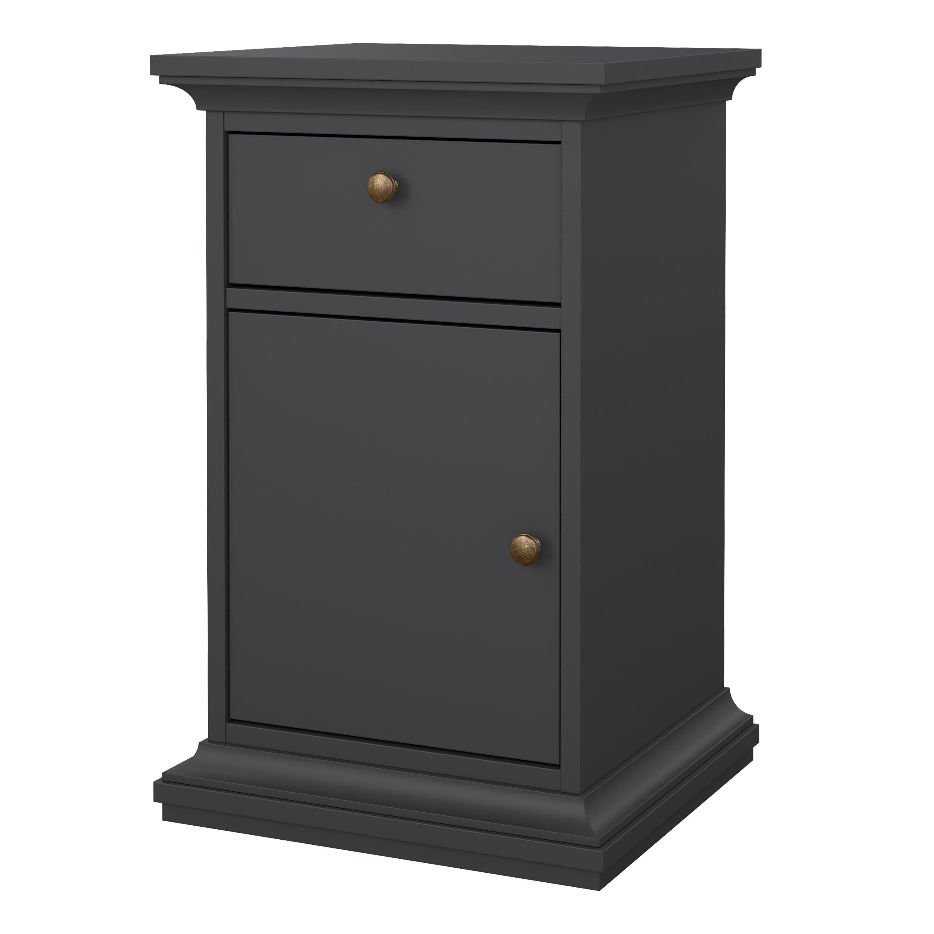 Paris Nightstand 1 Door + 1 Drawer in Matt Grey - image 3