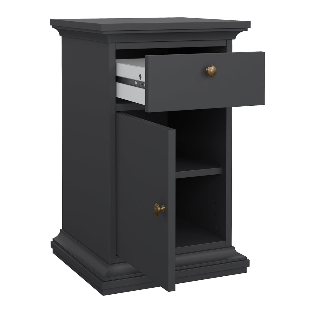 Paris Nightstand 1 Door + 1 Drawer in Matt Grey - image 5