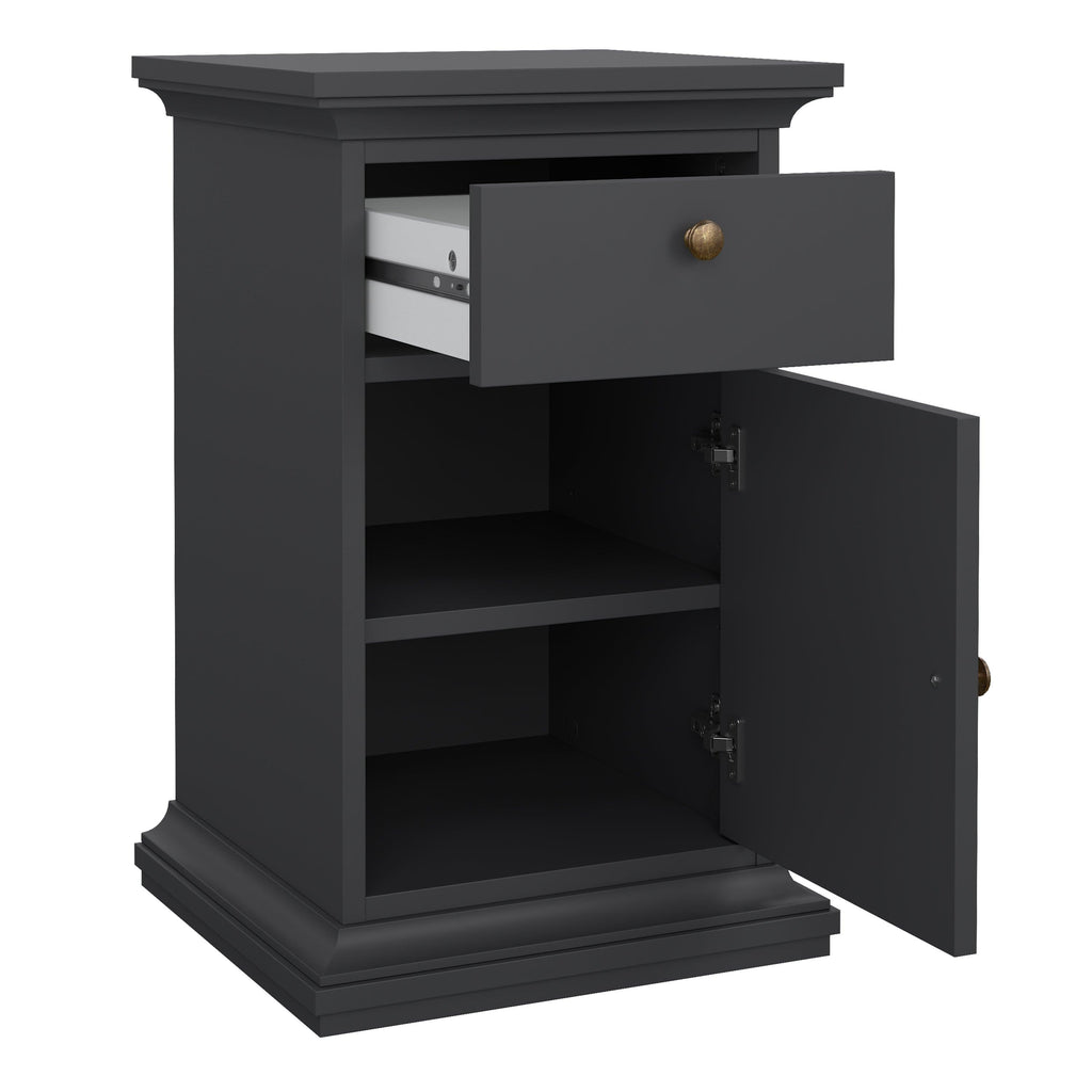 Paris Nightstand 1 Door + 1 Drawer in Matt Grey - image 6