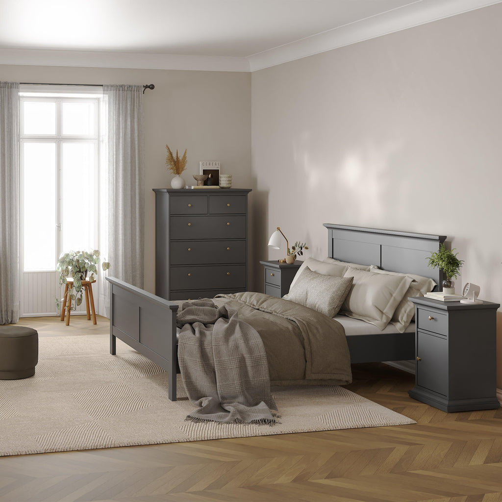 Paris Nightstand 1 Door + 1 Drawer in Matt Grey - image 7