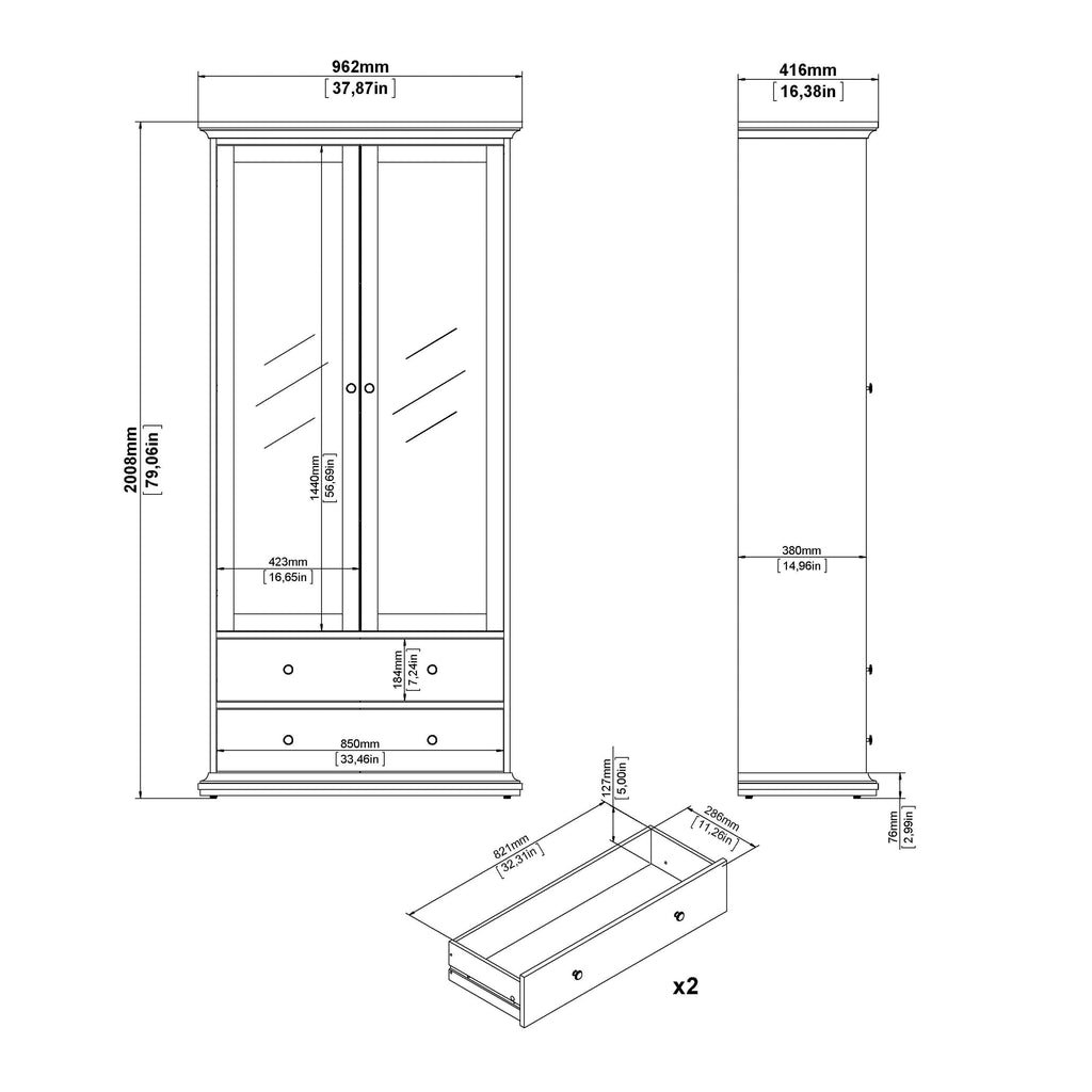Paris Tall Bookcase in White - image 10