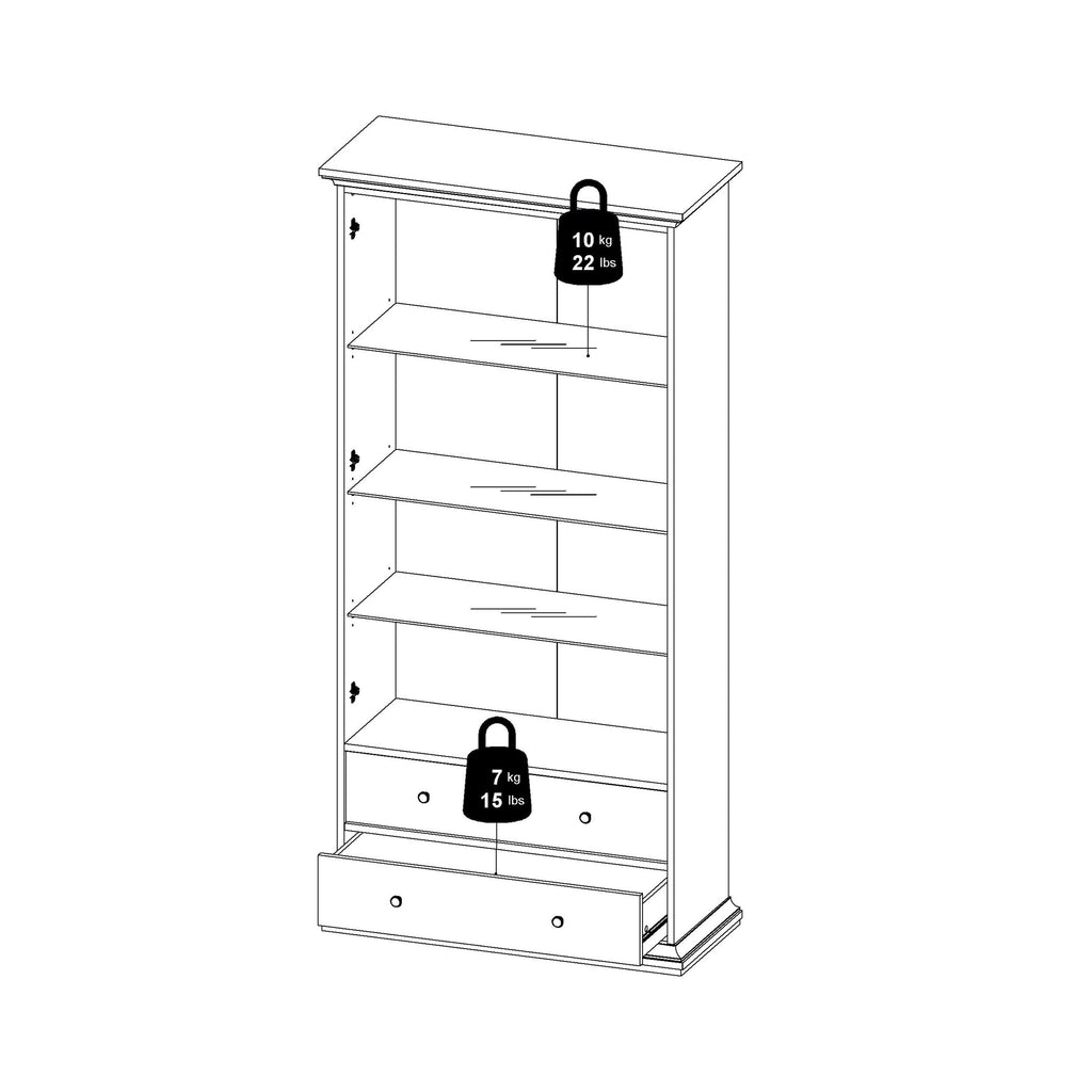 Paris Tall Bookcase in White - image 12