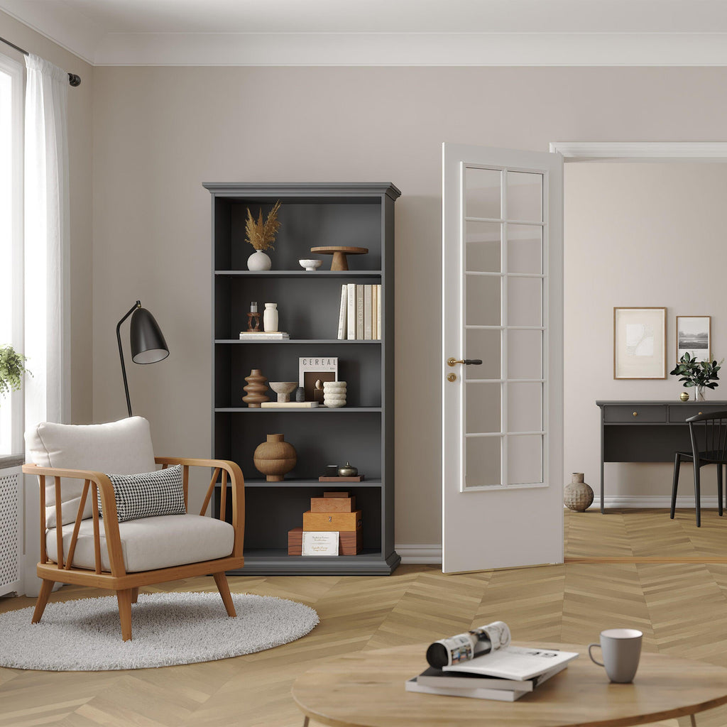 Paris Tall Bookcase in Matt Grey - image 6