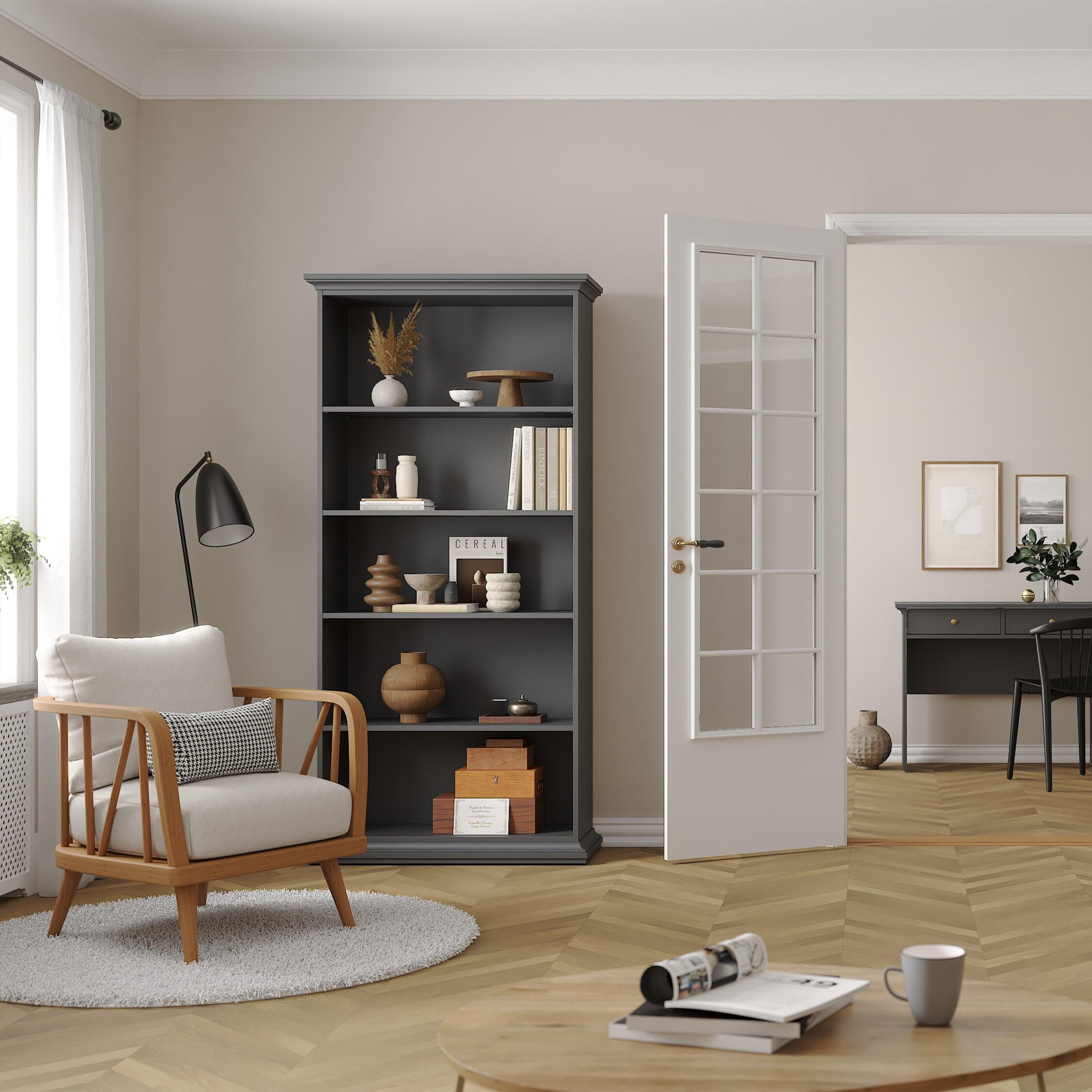 Paris Tall Bookcase in Matt Grey - image 6