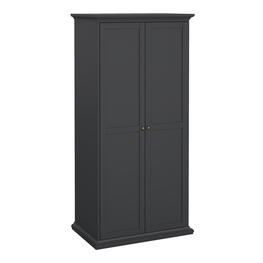 Paris Package - Bedside 2 Drawers + Chest of 4 Drawers + Wardrobe with 2 Doors Matt Grey - image 10