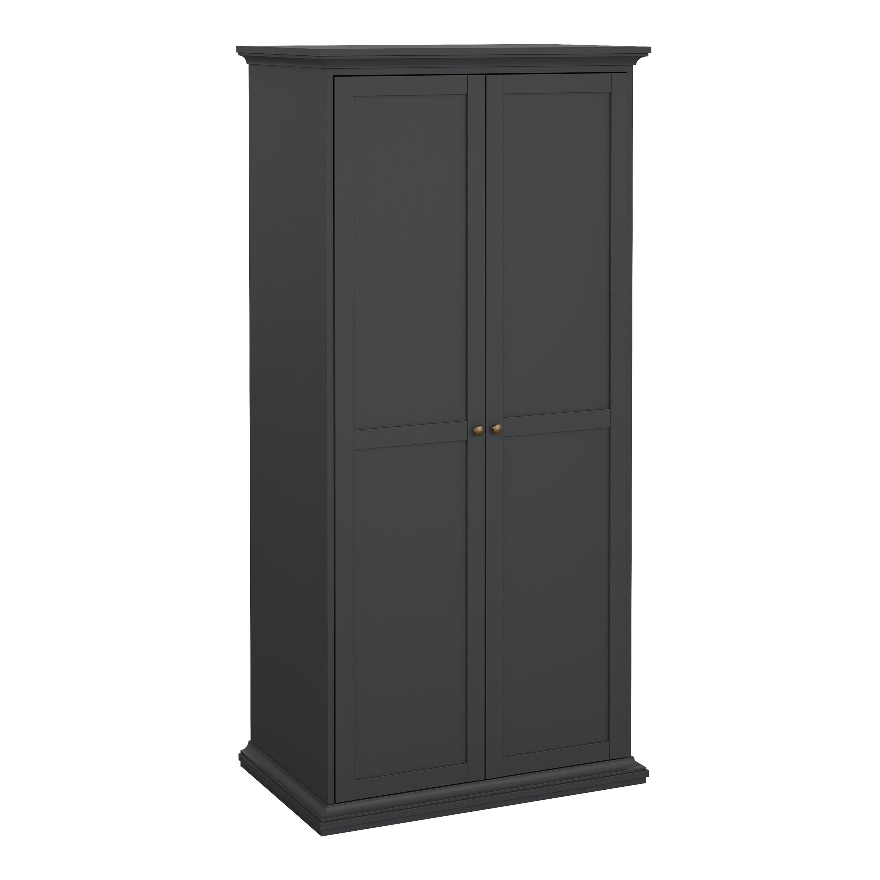 Paris Package - Bedside 2 Drawers + Chest of 4 Drawers + Wardrobe with 2 Doors Matt Grey - image 10
