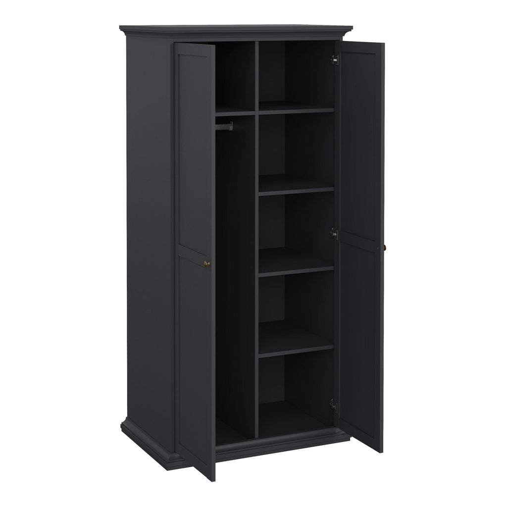 Paris Package - Bedside 2 Drawers + Chest of 4 Drawers + Wardrobe with 2 Doors Matt Grey - image 11