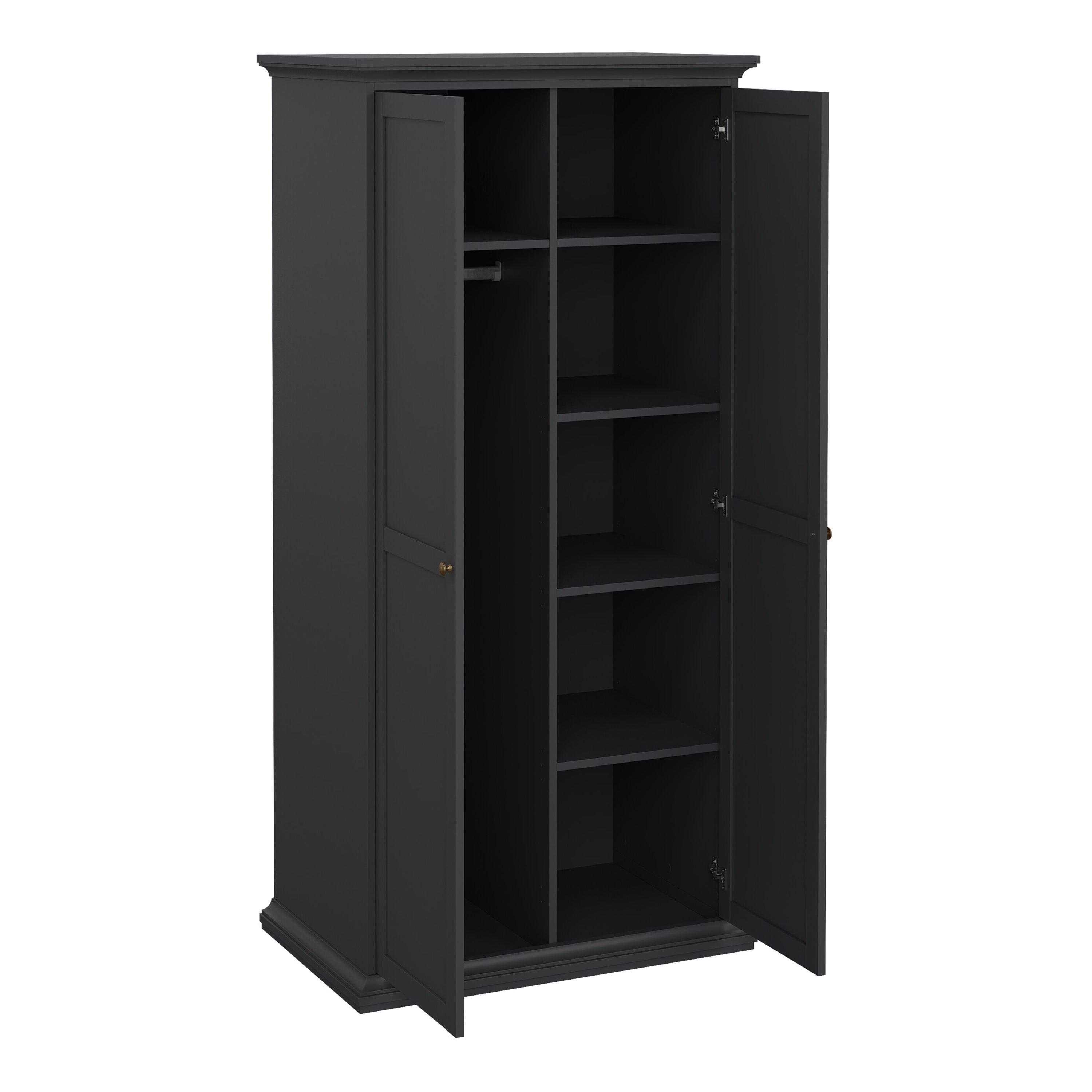 Paris Package - Bedside 2 Drawers + Chest of 4 Drawers + Wardrobe with 2 Doors Matt Grey - image 11
