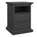 Paris Package - Bedside 2 Drawers + Chest of 4 Drawers + Wardrobe with 2 Doors Matt Grey - image 2